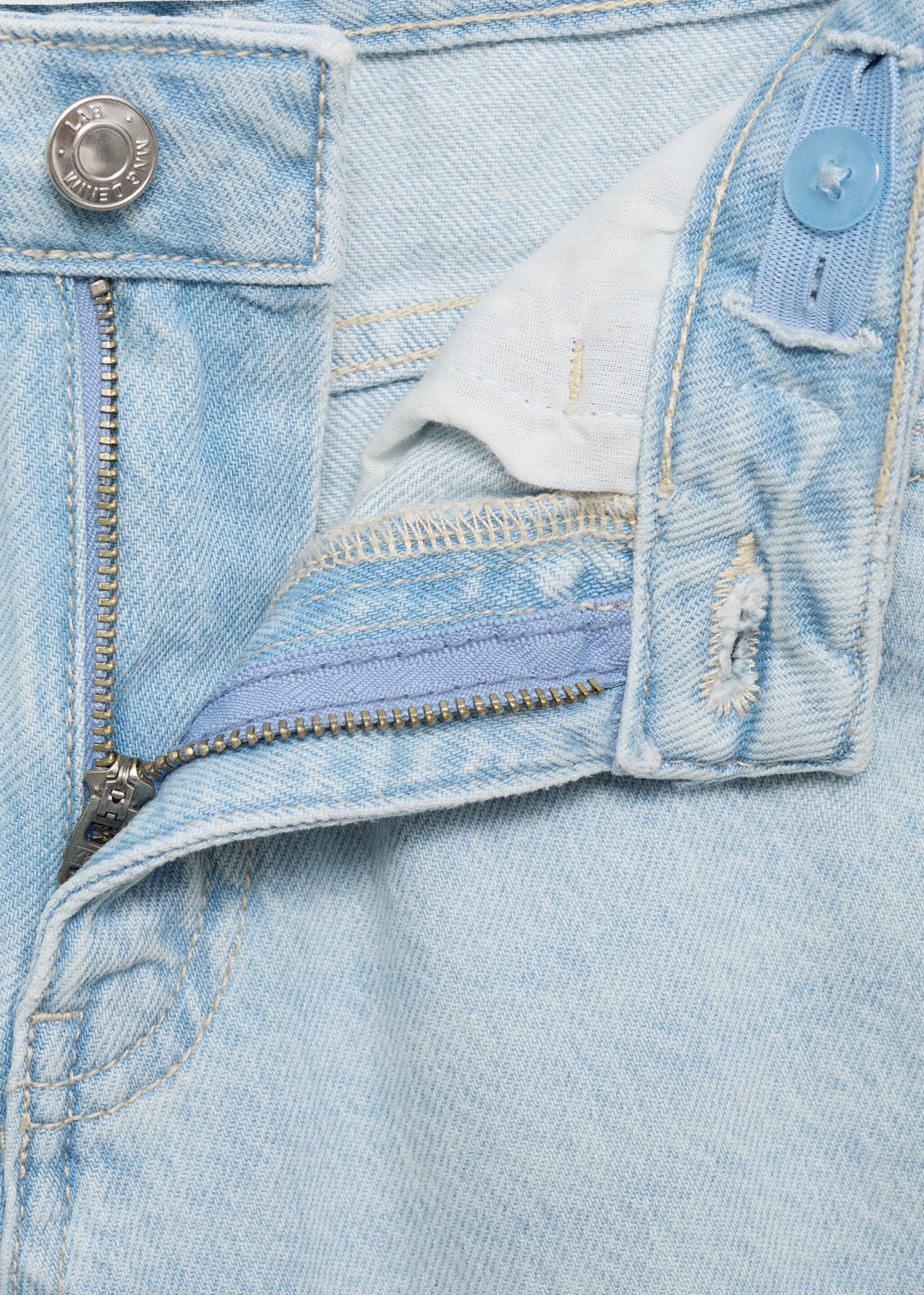 Frayed hem culotte jeans - Details of the article 0, Light Blue. Ref: 87090414-00.