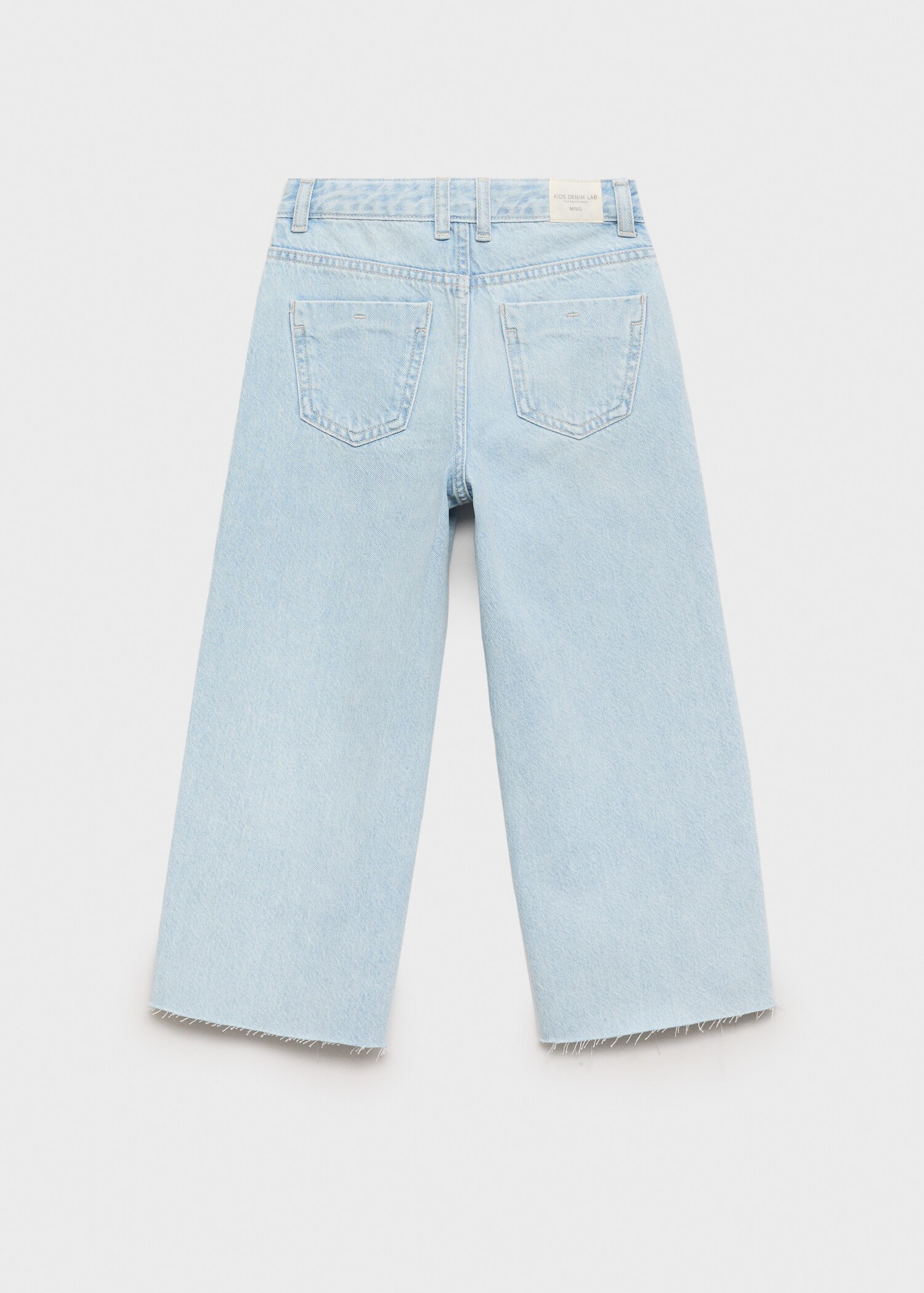 Culotte-jeans met gerafelde broekspijpen - Achterkant van het artikel