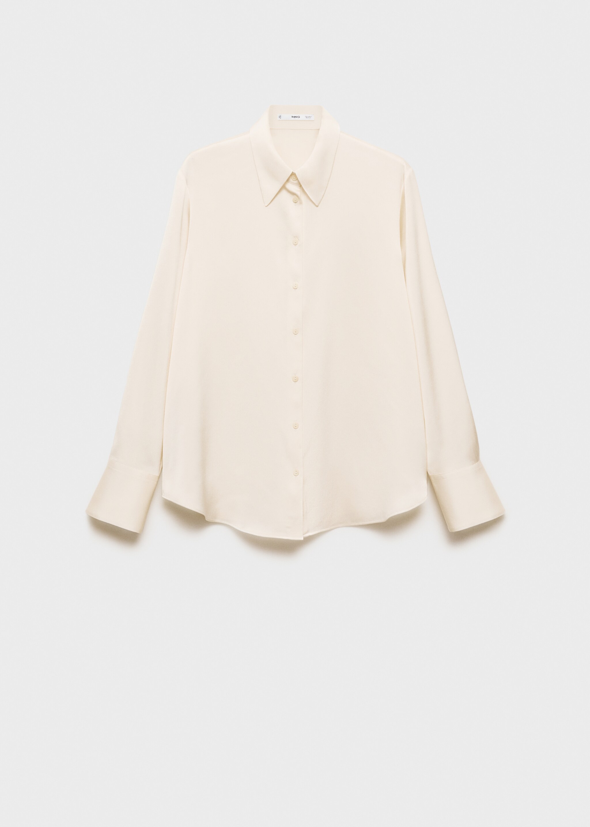 Satin finish flowy shirt - Article without model, Off White. Ref: 87090415-00.