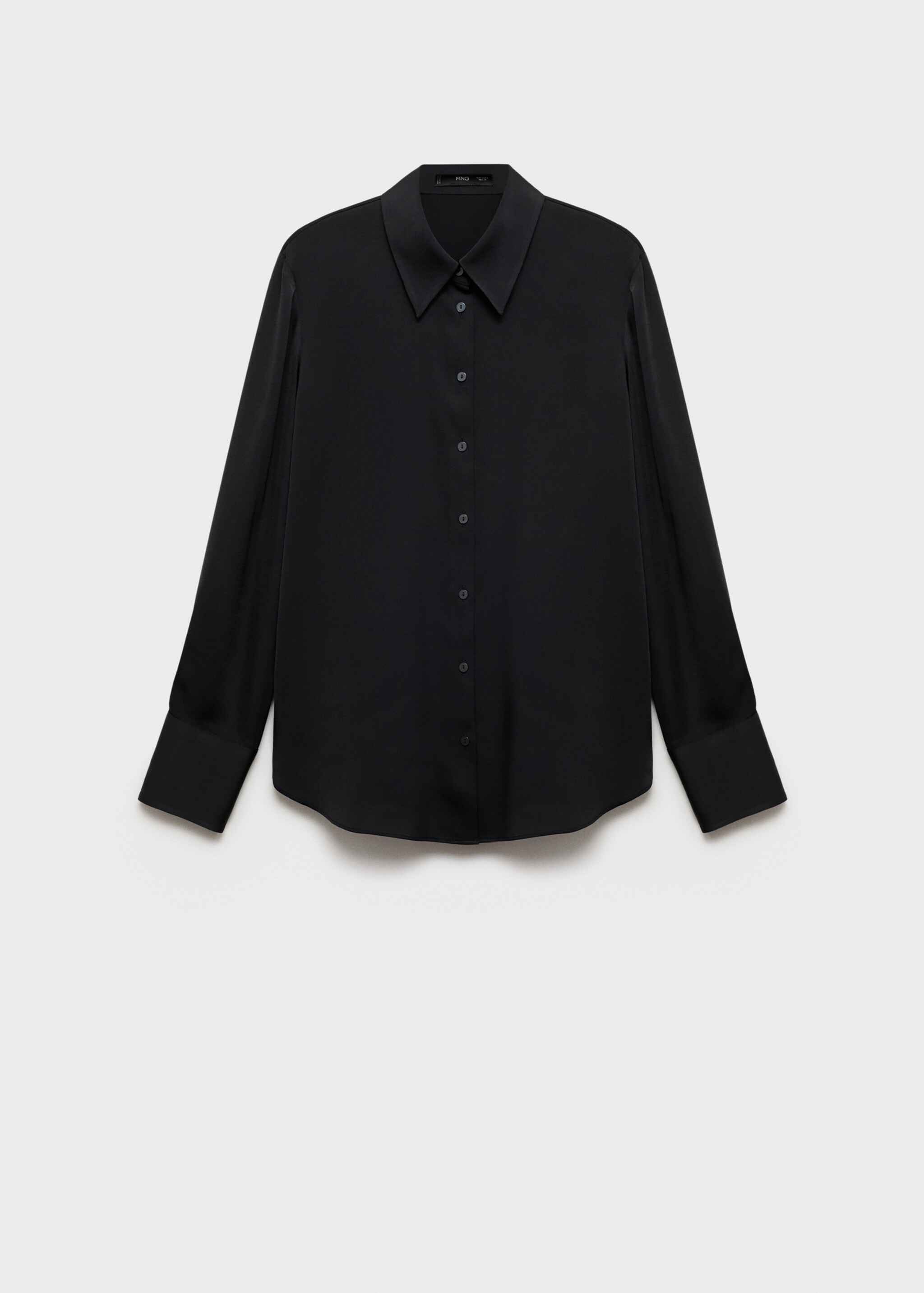 Satin finish flowy shirt - Article without model, Black. Ref: 87090415-00.