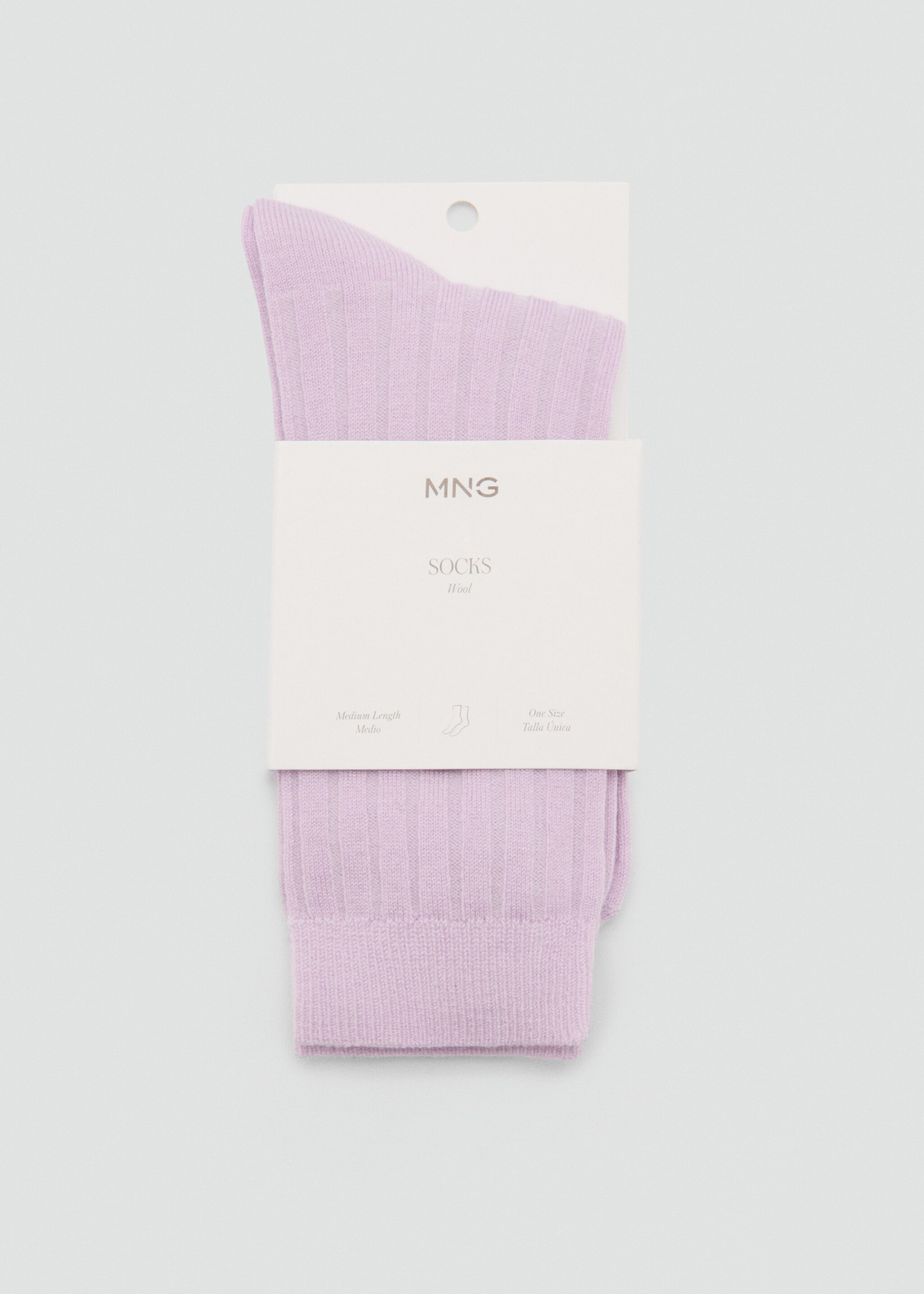 Rippsocken aus Wollgemisch - Mittlere Ansicht, Lila. Ref: 87090420-00.