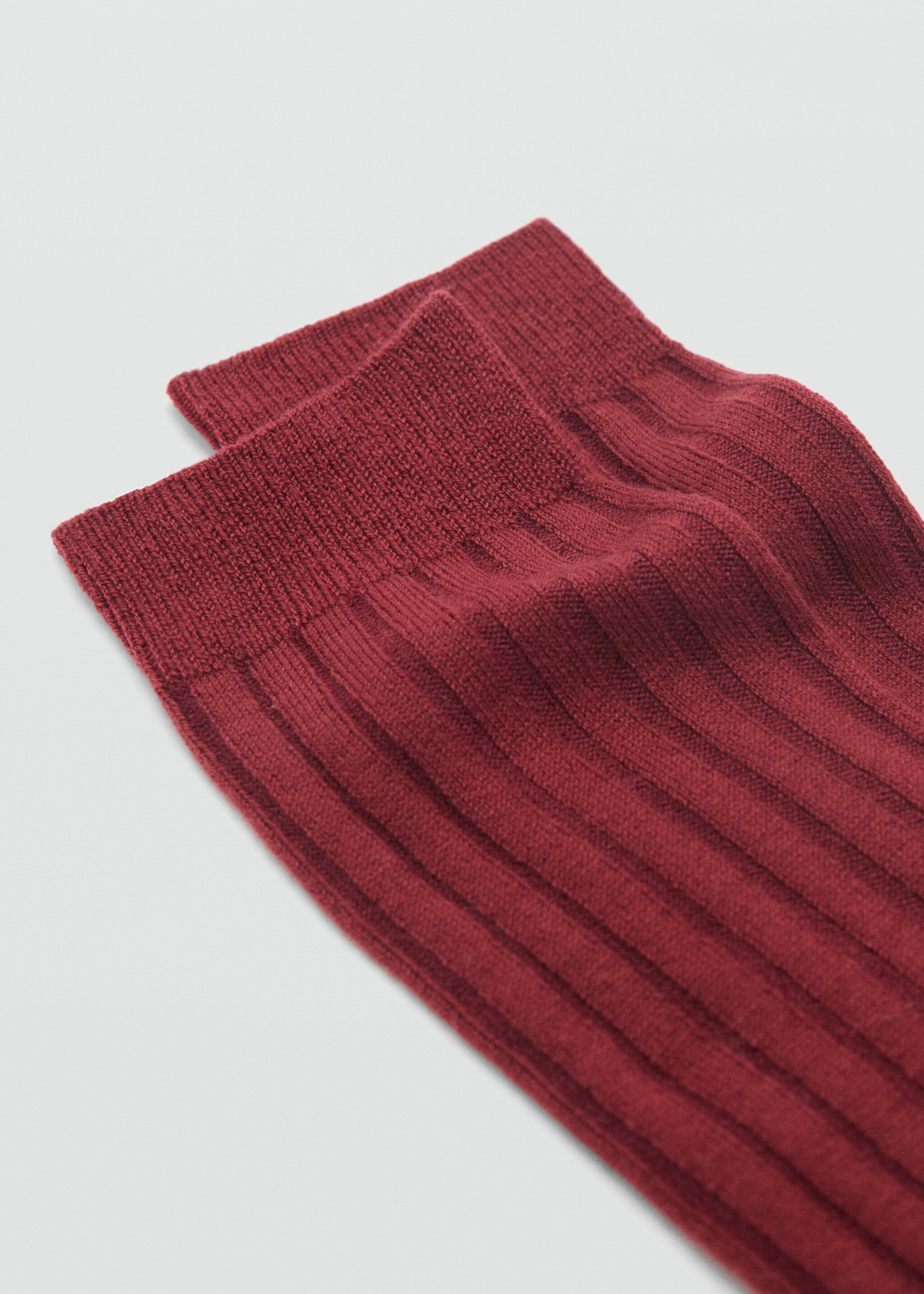 Rippsocken aus Wollgemisch - Mittlere Ansicht, Mittelrot. Ref: 87090420-00.