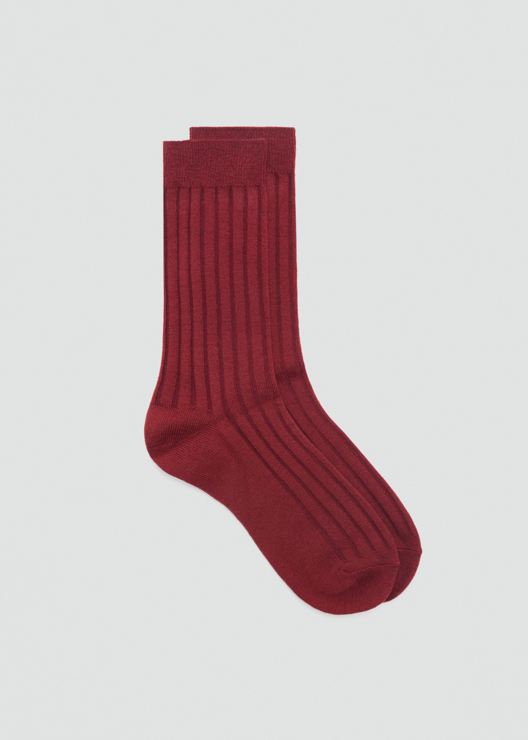 Rippsocken aus Wollgemisch - Artikel ohne Model, Mittelrot. Ref: 87090420-00.