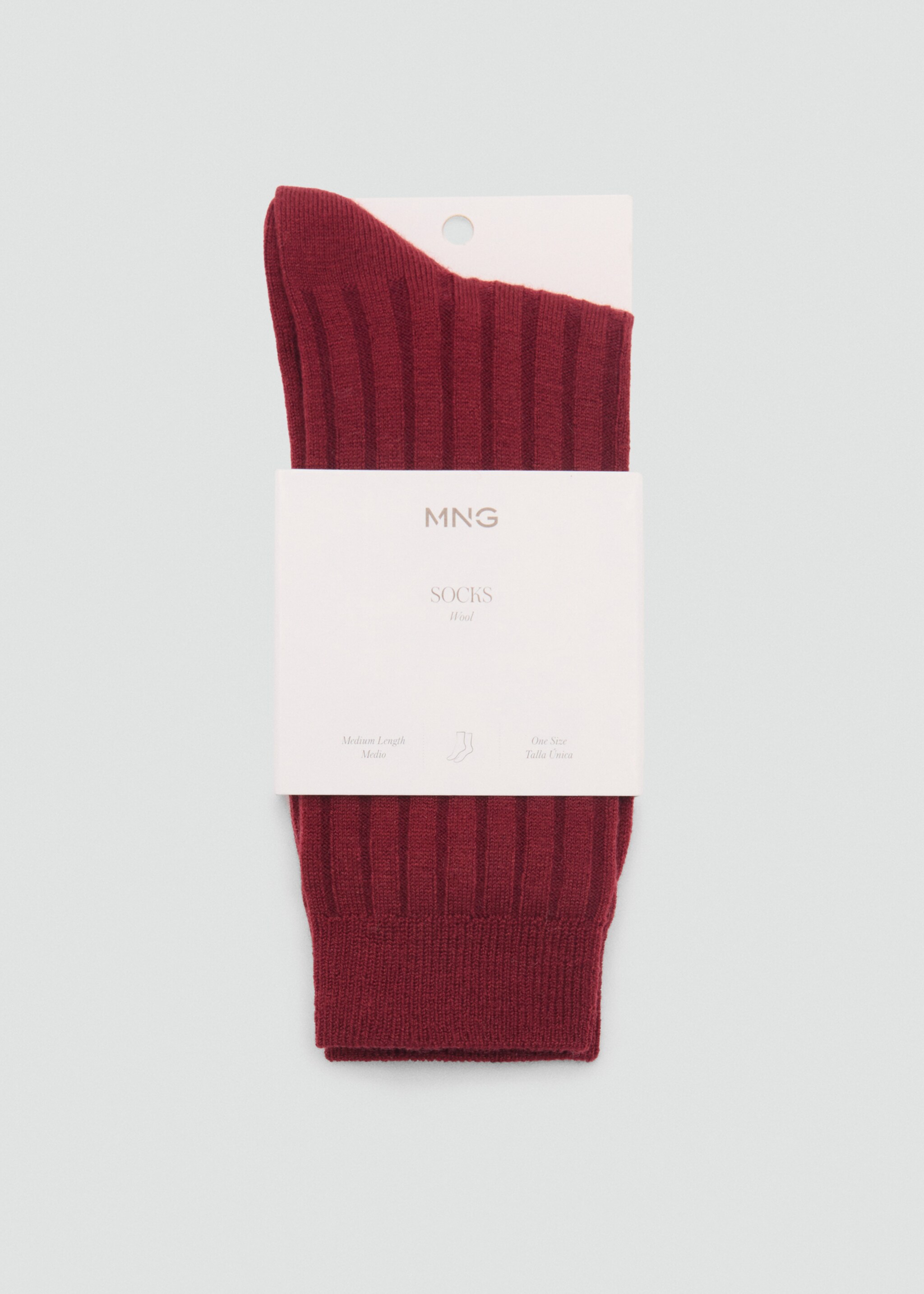 Rippsocken aus Wollgemisch - Detail des Artikels 1, Mittelrot. Ref: 87090420-00.