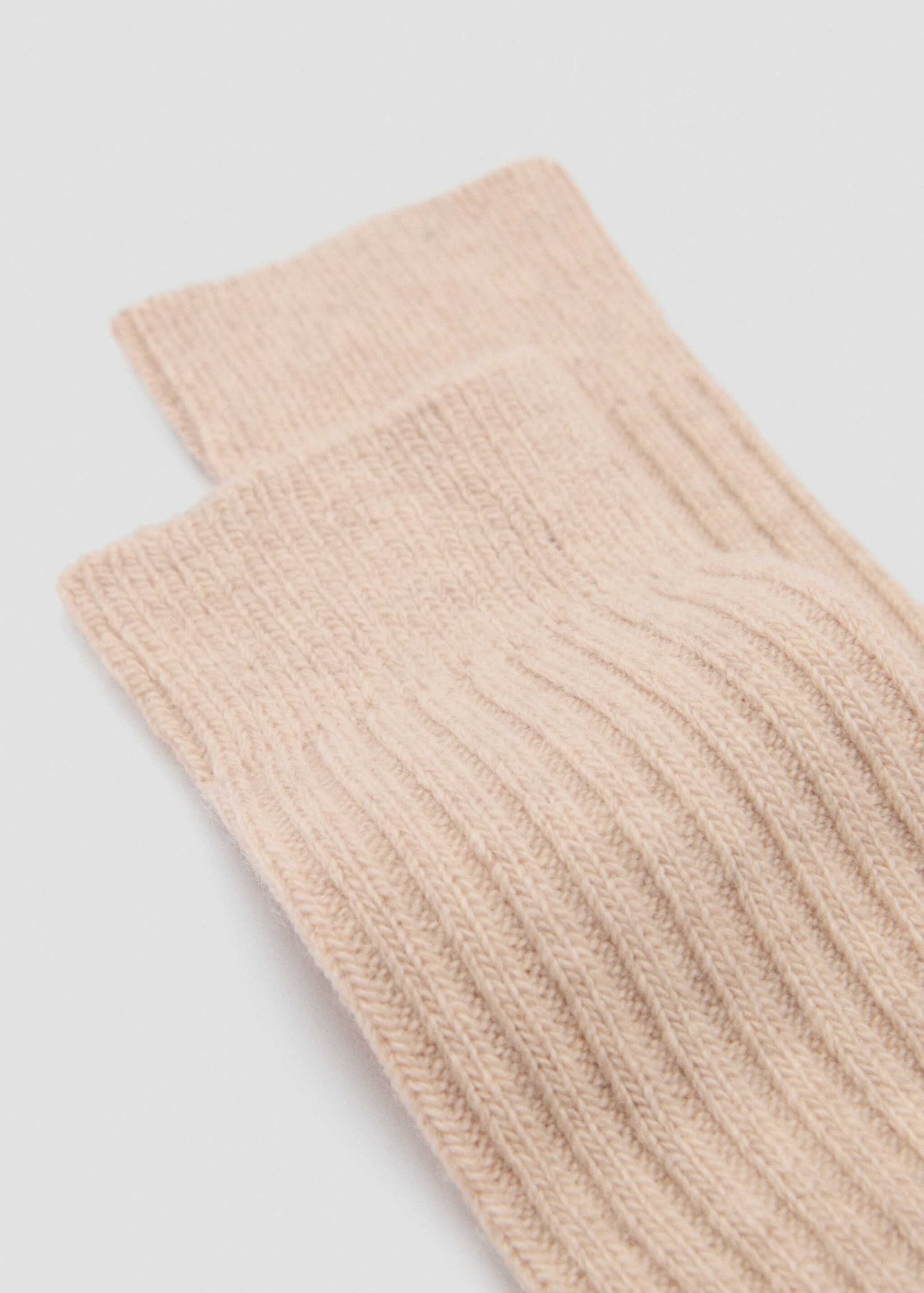 Ribbed socks - Medium plane, Ecru. Ref: 87090421-00.