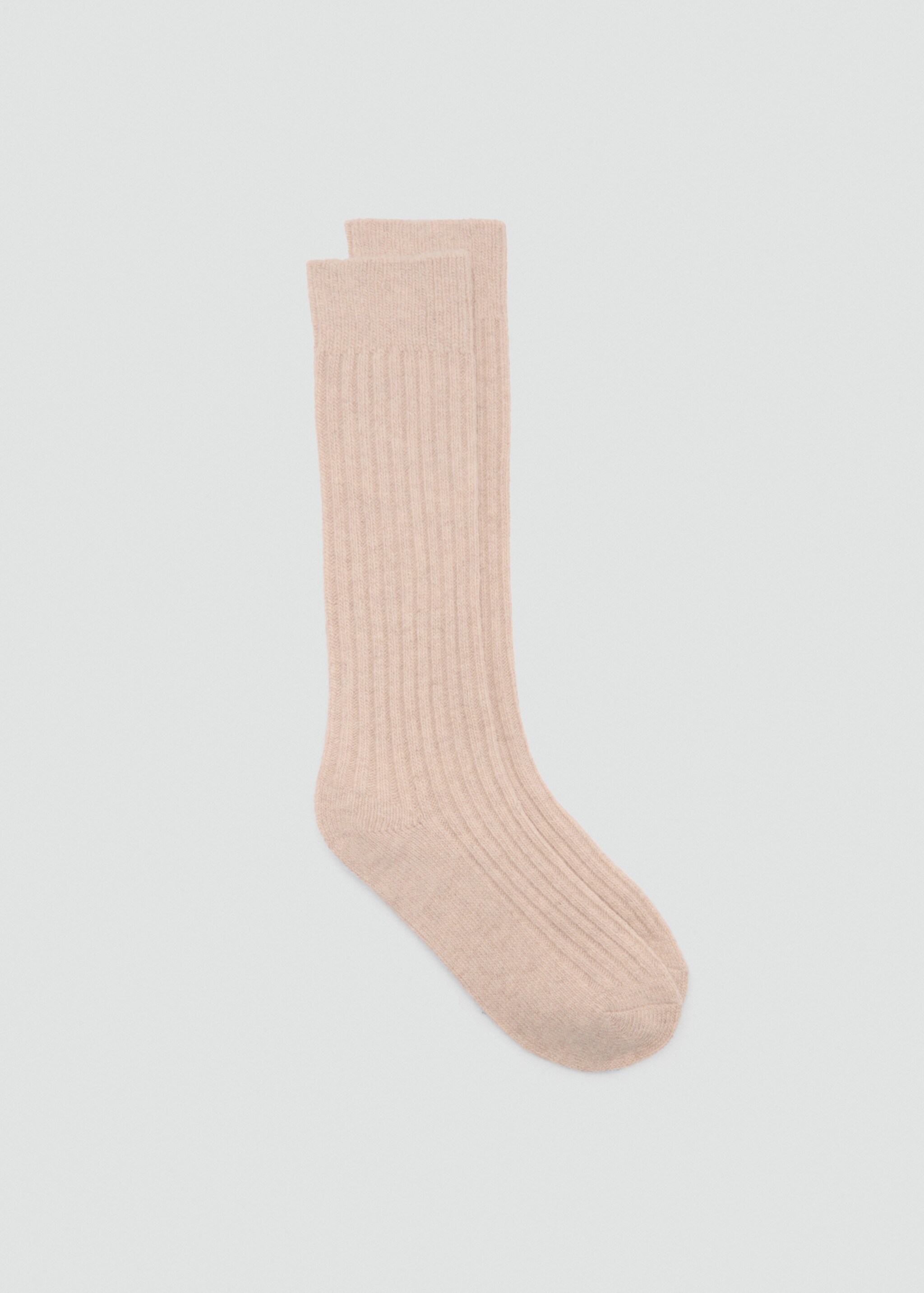 Ribbed socks - Article without model, Ecru. Ref: 87090421-00.
