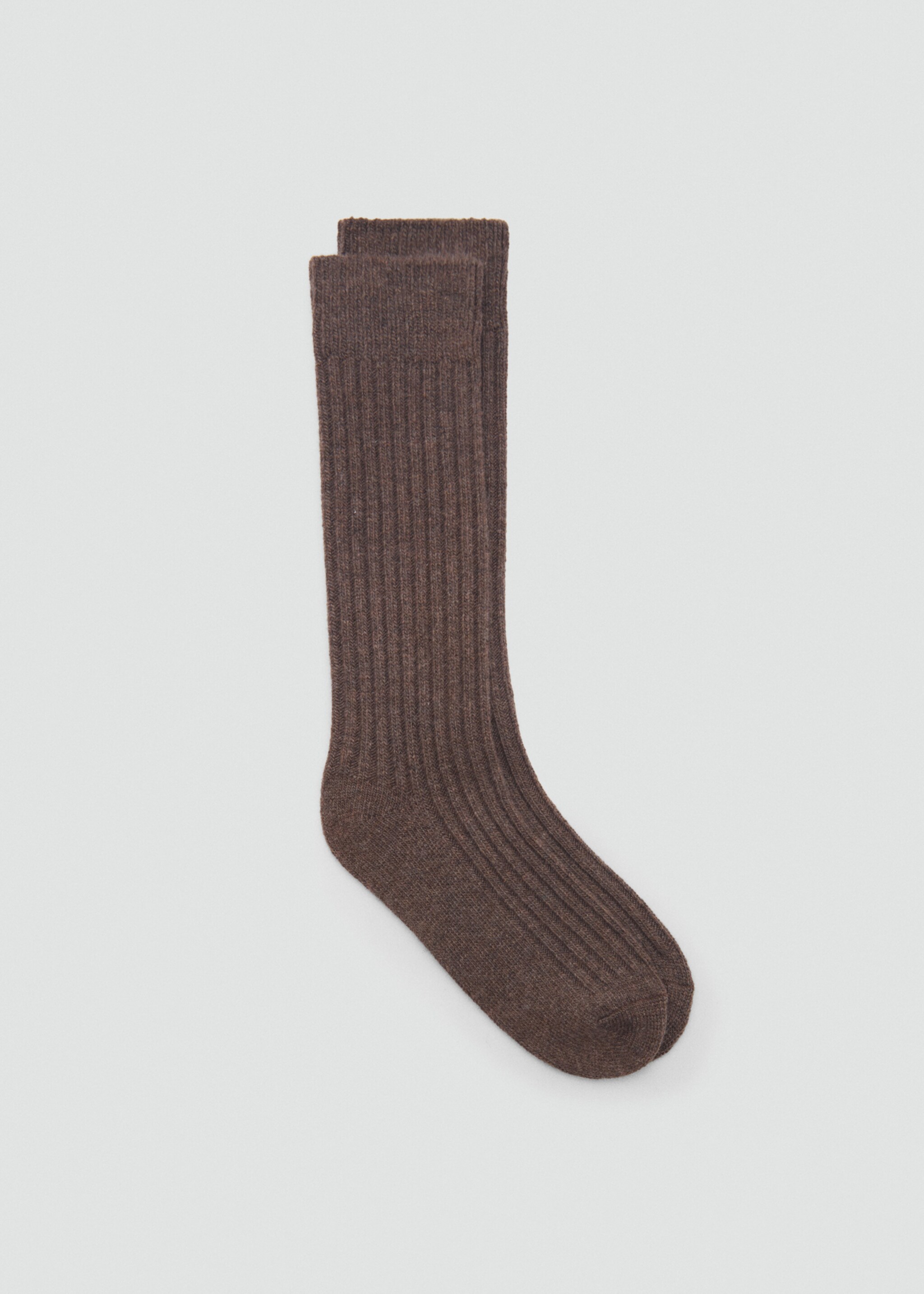 Ribbed socks - Article without model, Brown. Ref: 87090421-00.