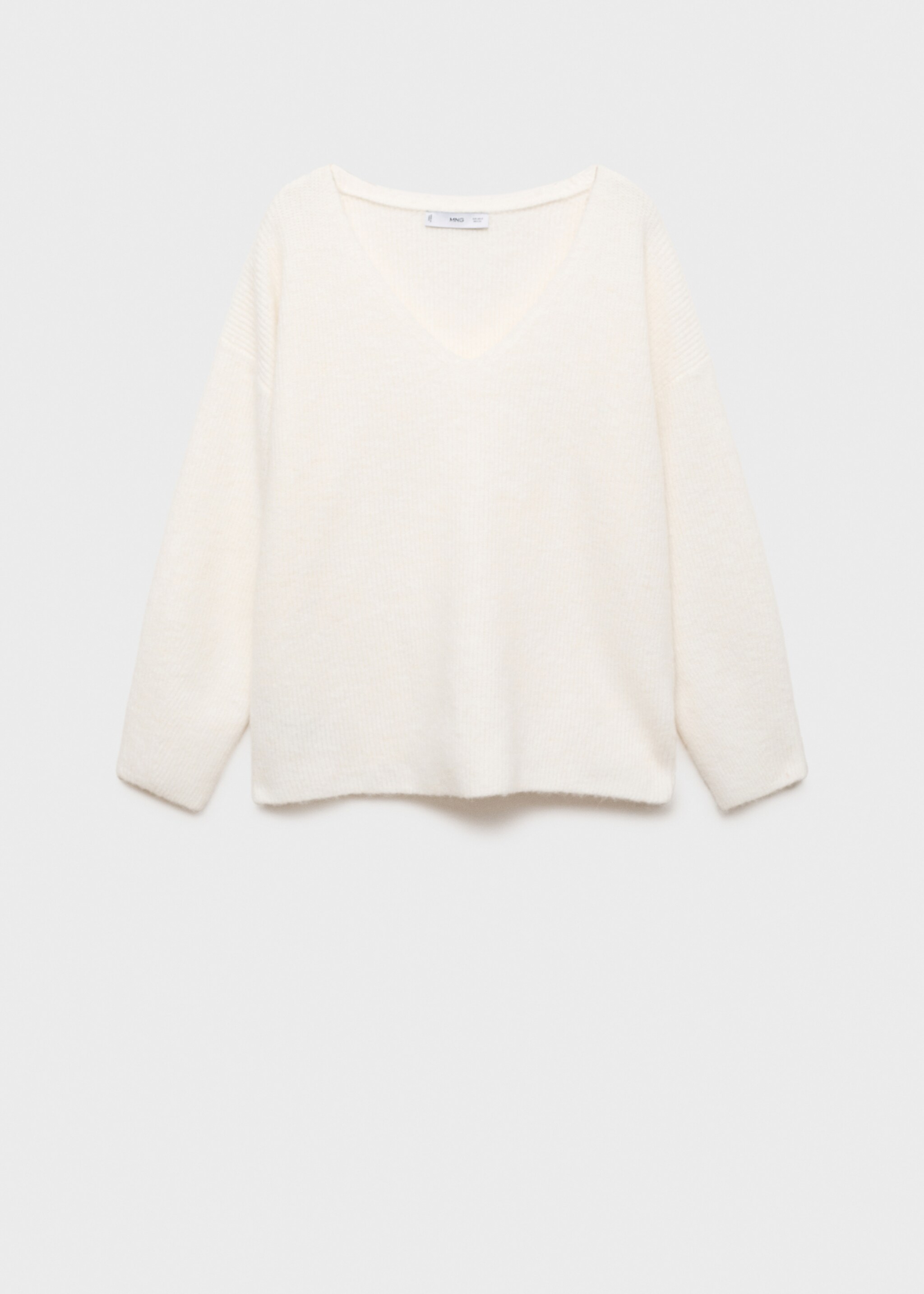 Strickpullover mit V-Ausschnitt - Artikel ohne Model, Ecru. Ref: 87090423-00.