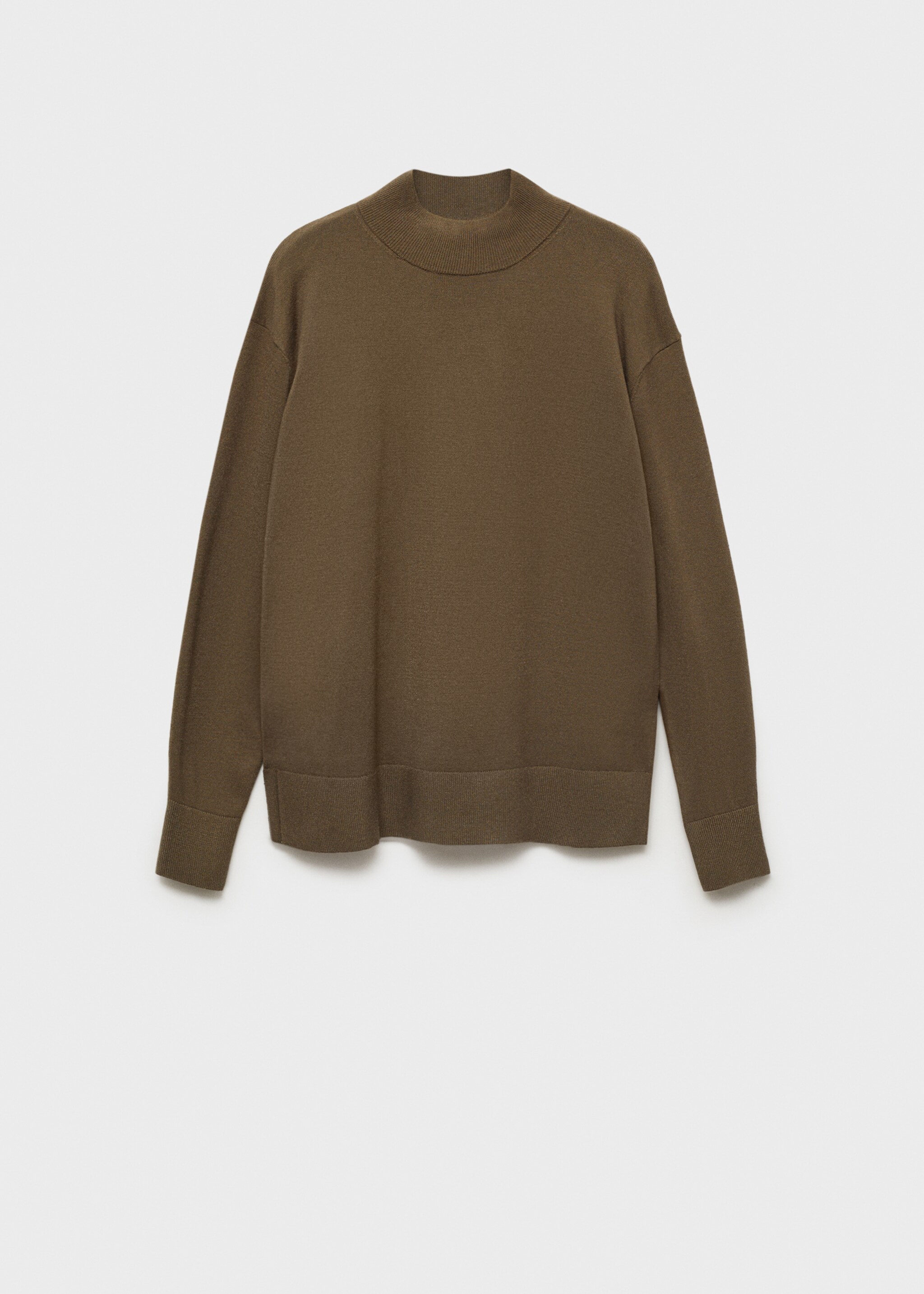 Pull-over maille col montant - Article sans modèle, Kaki. Ref: 87090430-00.