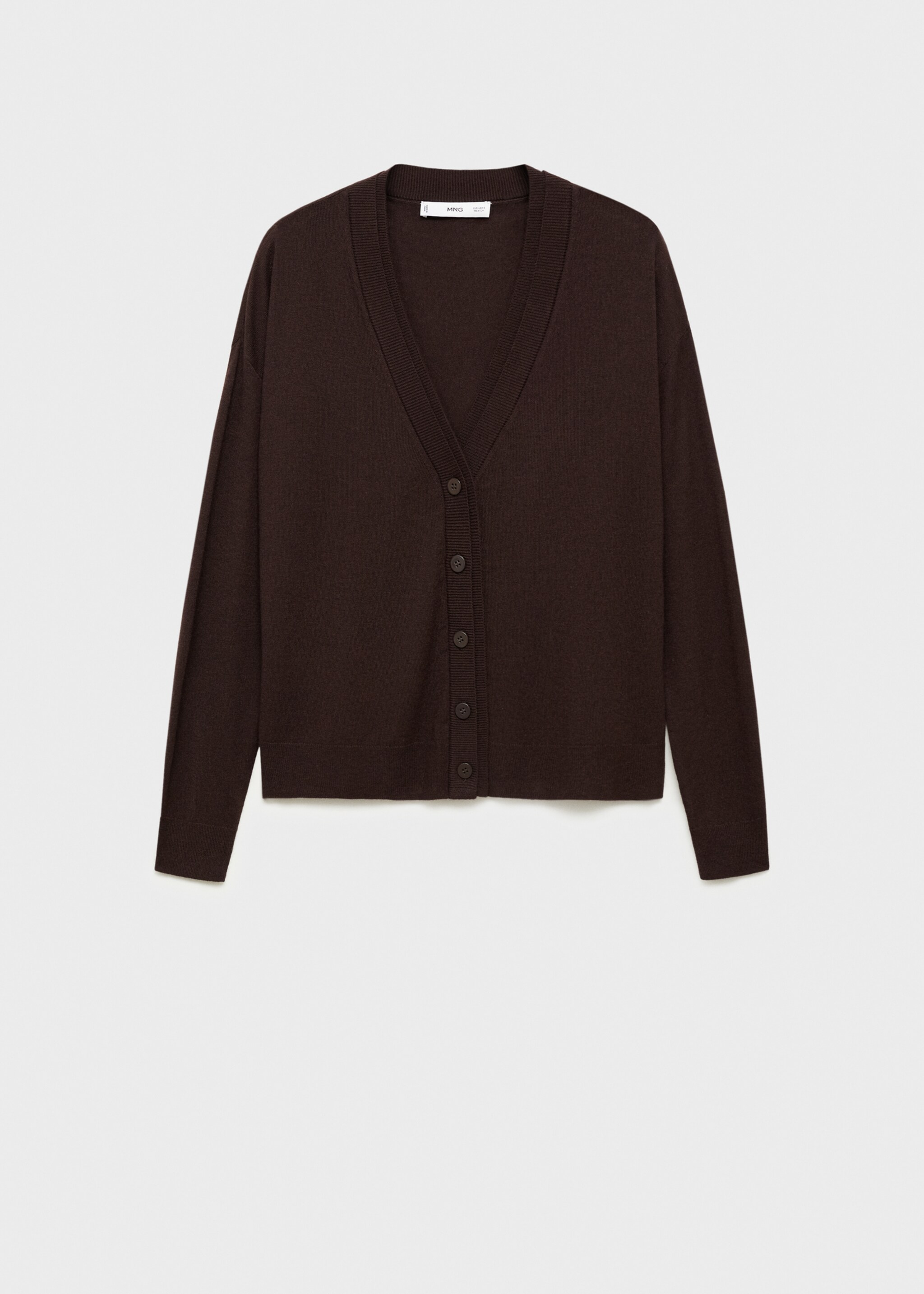 Úpletový kardigan s výstřihem do V - Zboží bez modelu, Čokoládová. Ref: 87090432-00.