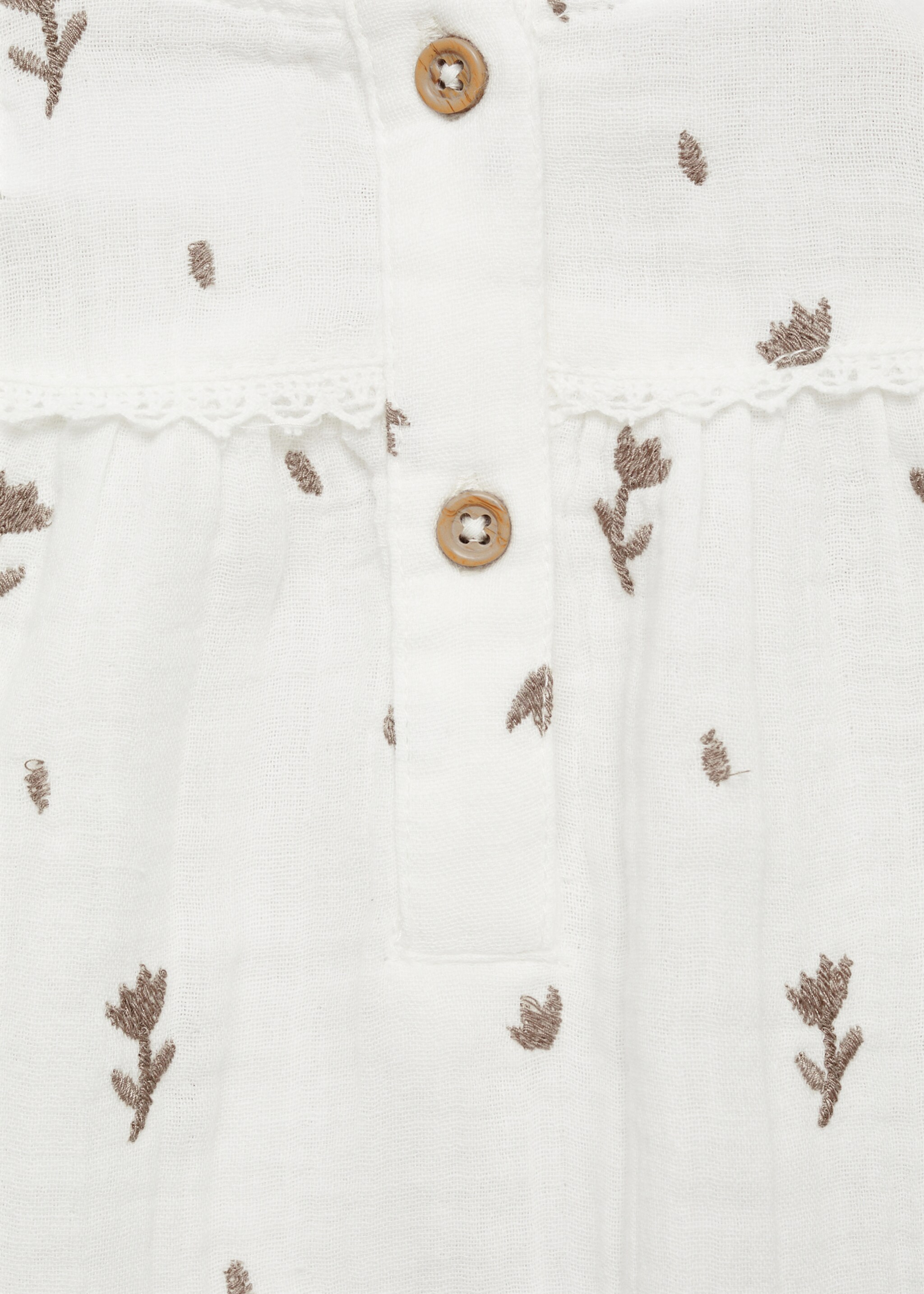 Floral embroidery blouse - Details of the article 0, Off White. Ref: 87090439-00.