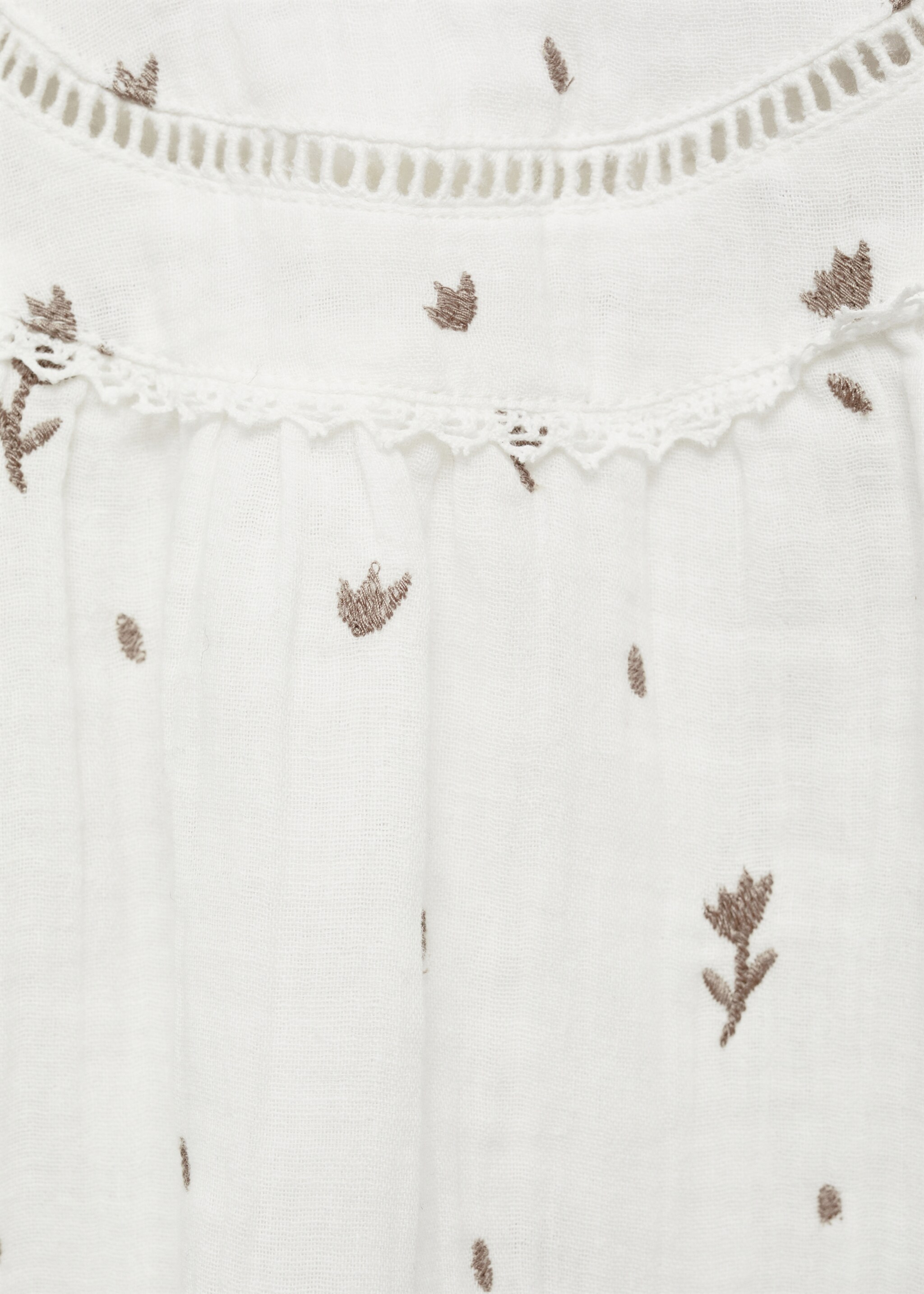 Floral embroidery blouse - Details of the article 8, Off White. Ref: 87090439-00.