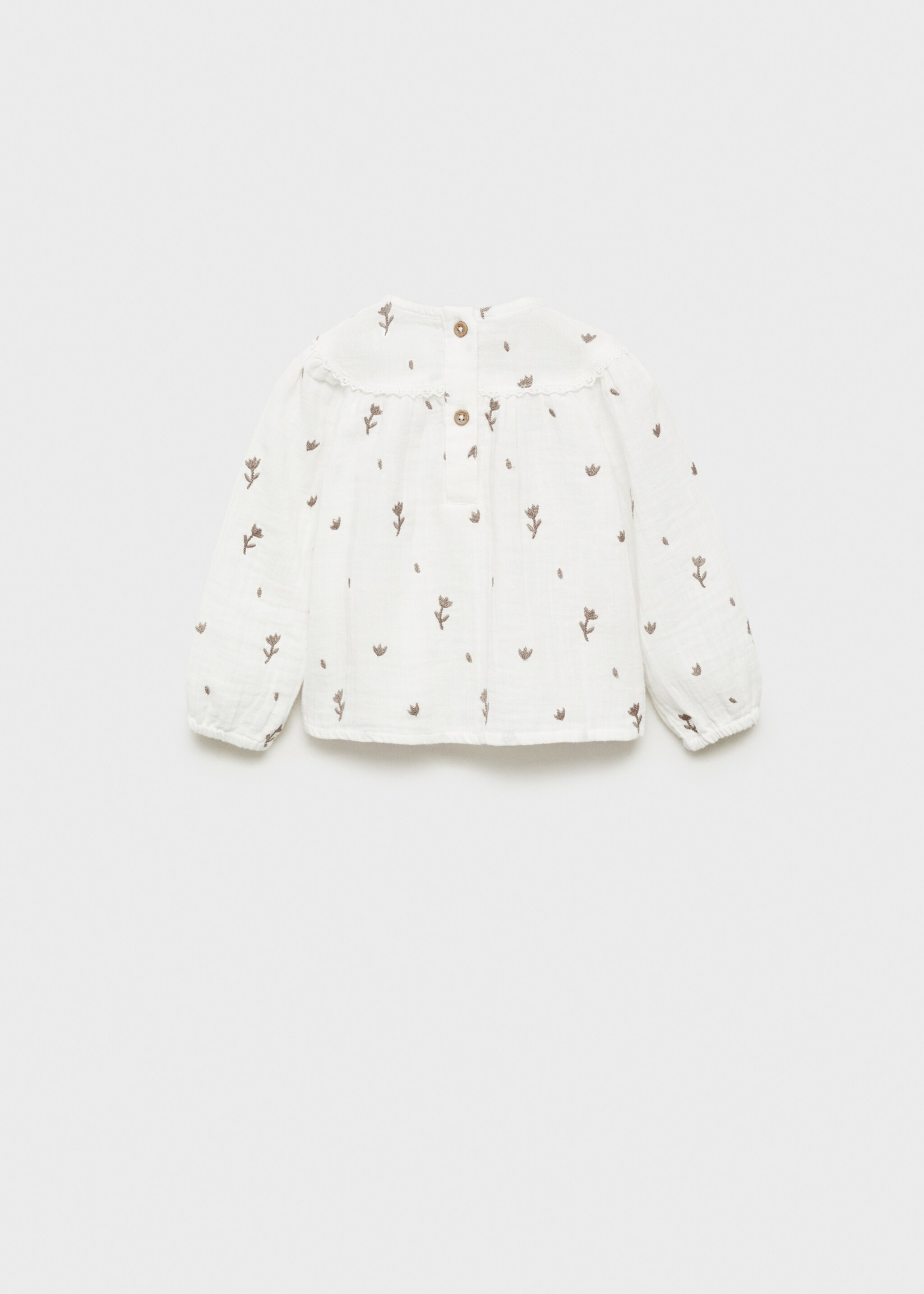 Floral embroidery blouse - Reverse of the article, Off White. Ref: 87090439-00.