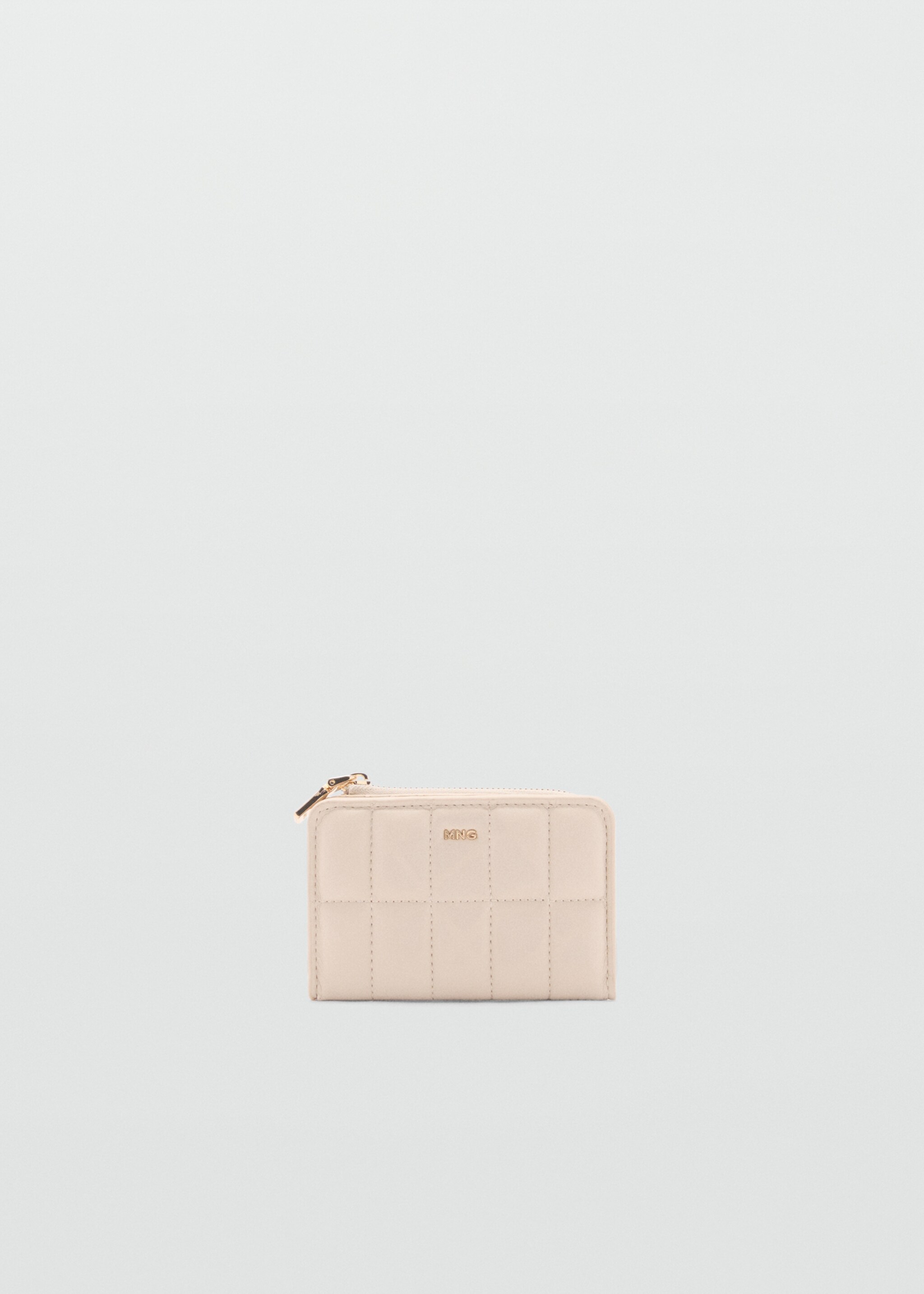 Gesteppte Brieftasche mit Klappe - Artikel ohne Model, Cremeweiß. Ref: 87090441-00.