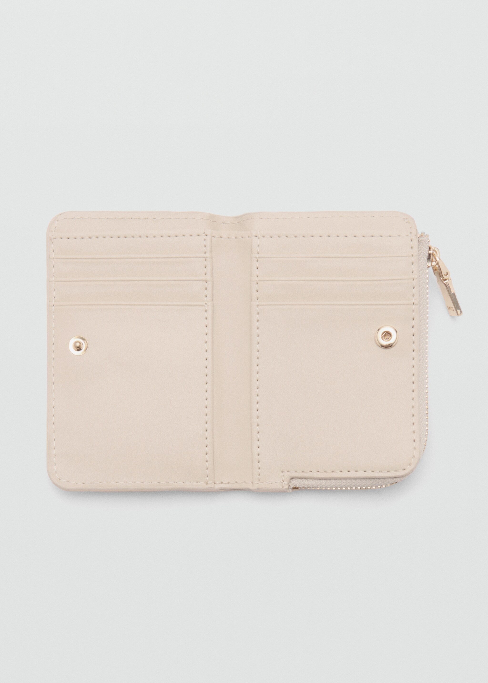 Gesteppte Brieftasche mit Klappe - Detail des Artikels 1, Cremeweiß. Ref: 87090441-00.