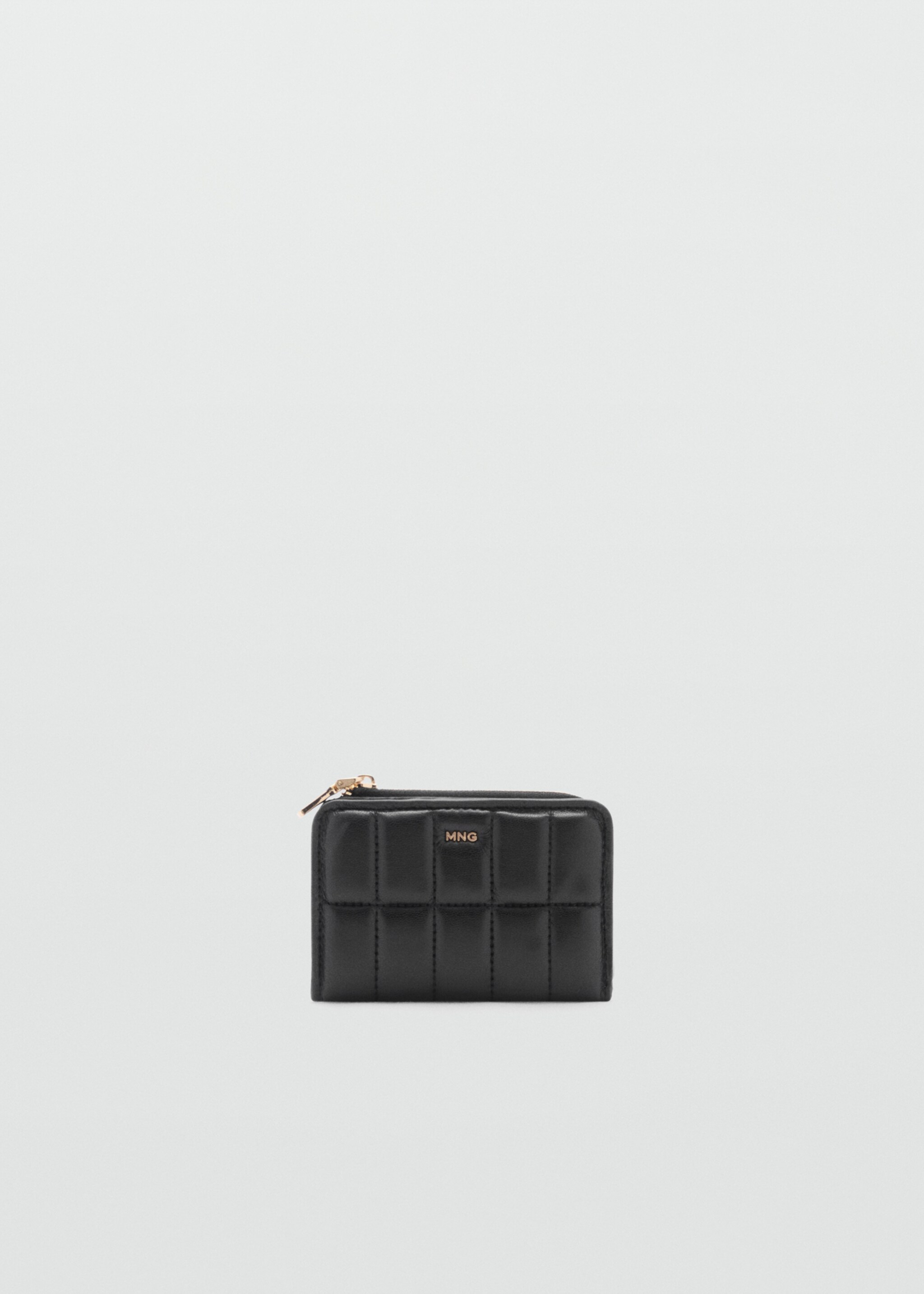 Quilted wallet with flap - Article without model, Black. Ref: 87090441-00.