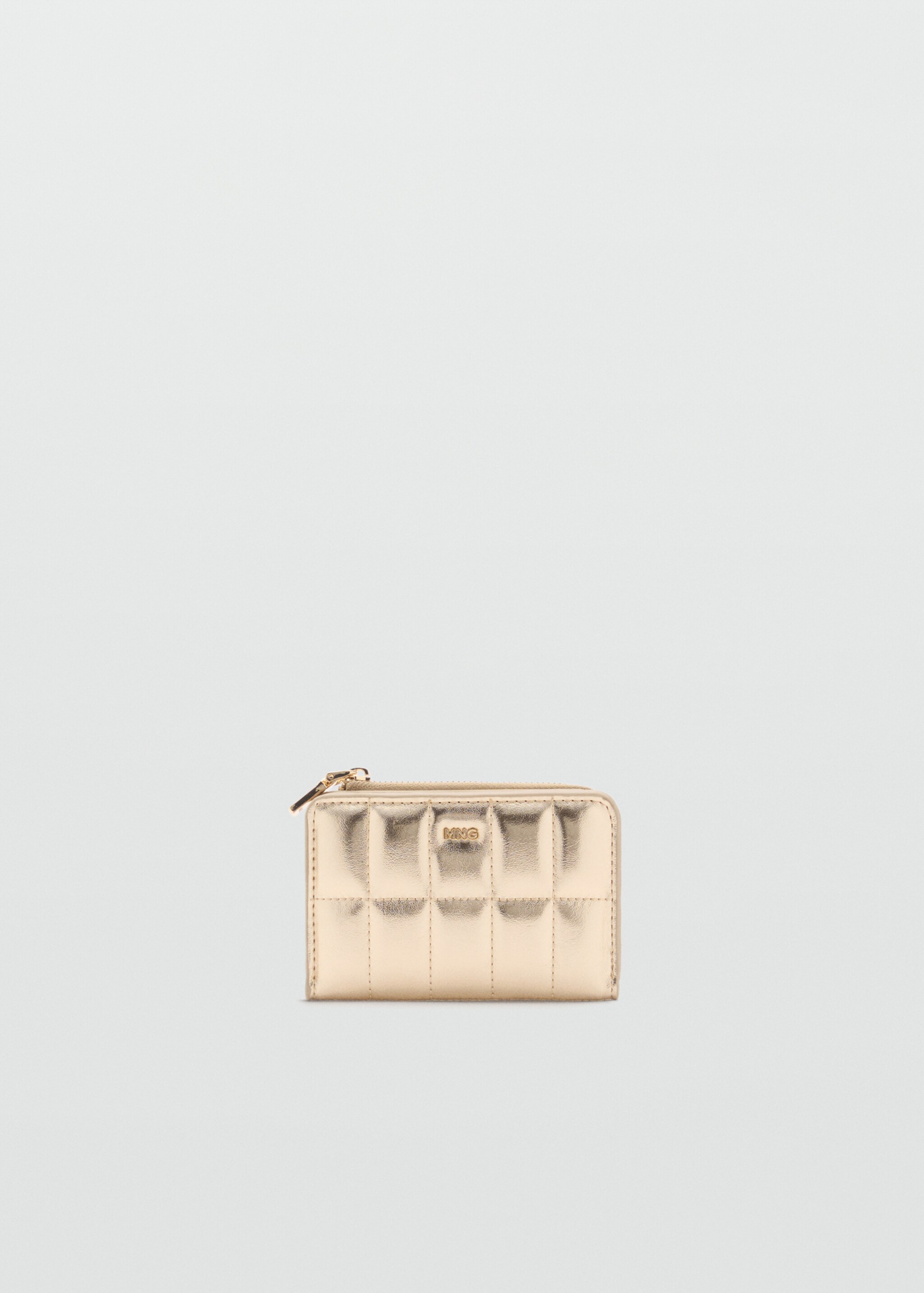 Gesteppte Brieftasche mit Klappe - Artikel ohne Model, Gold. Ref: 87090441-00.