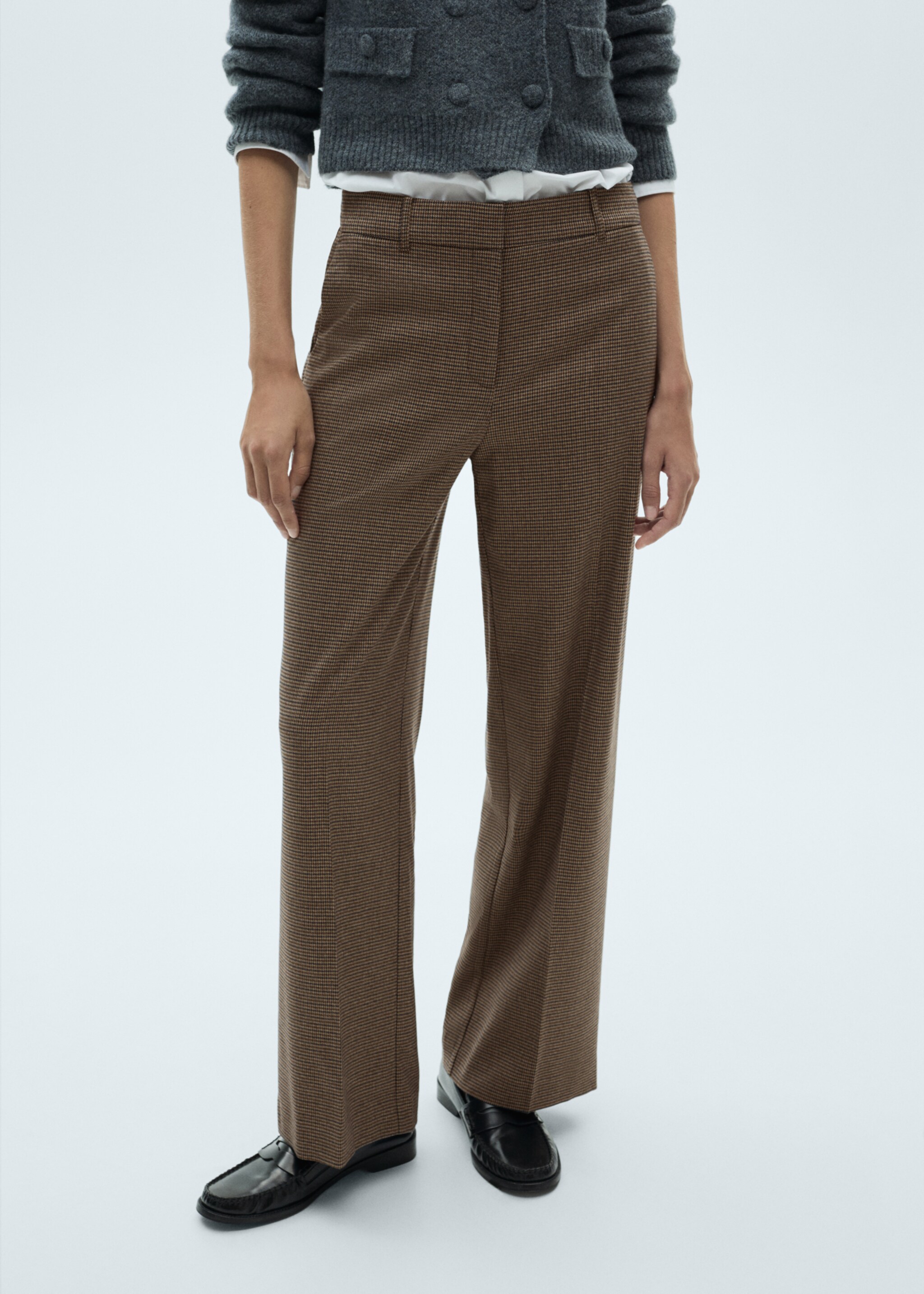 Mid-rise wide leg trousers - Medium plane, Blue. Ref: 87090444-00.