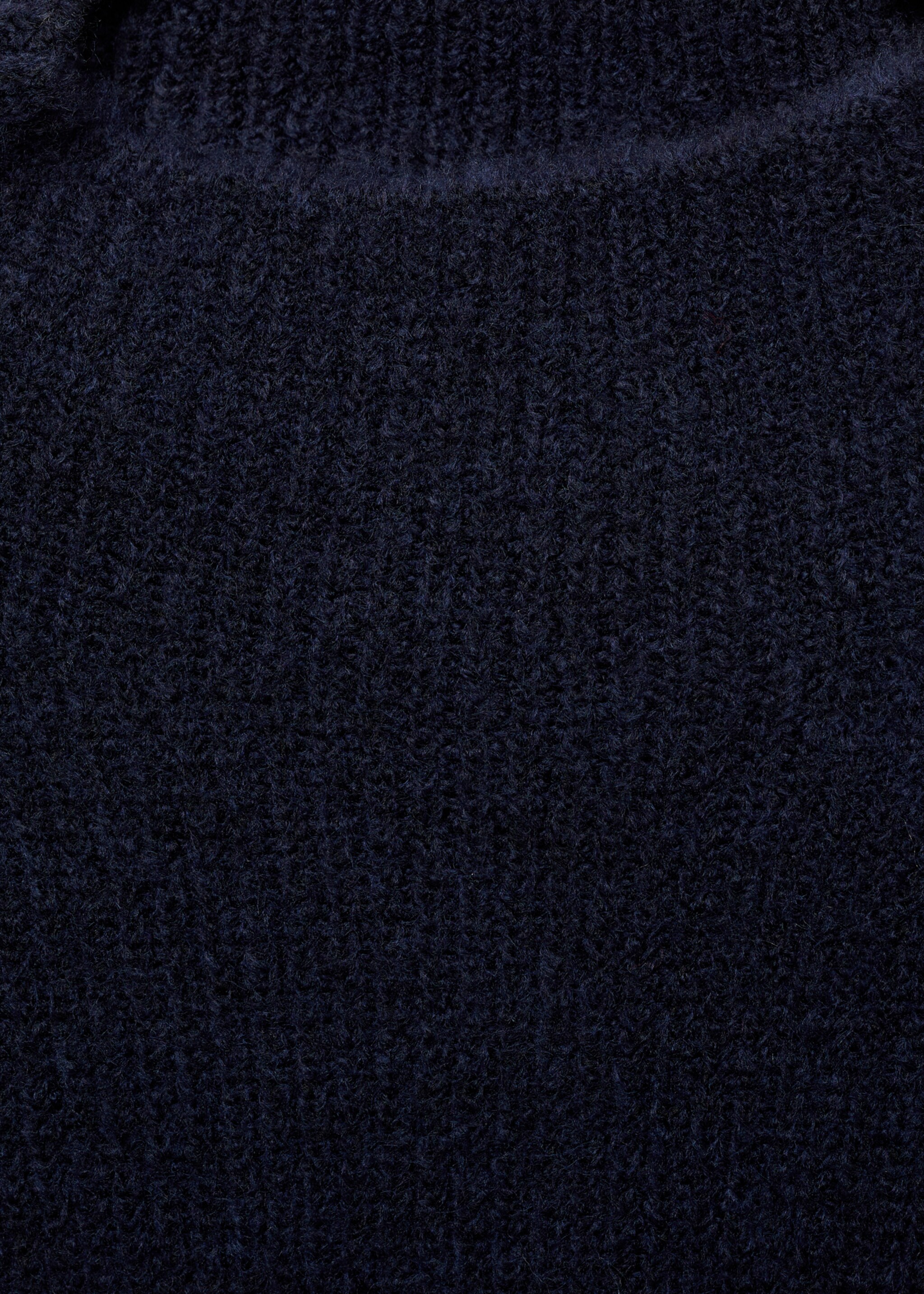 Gestreifter Pullover mit halbhohem Kragen - Detail des Artikels 0, Dunkles Marineblau. Ref: 87090450-00.