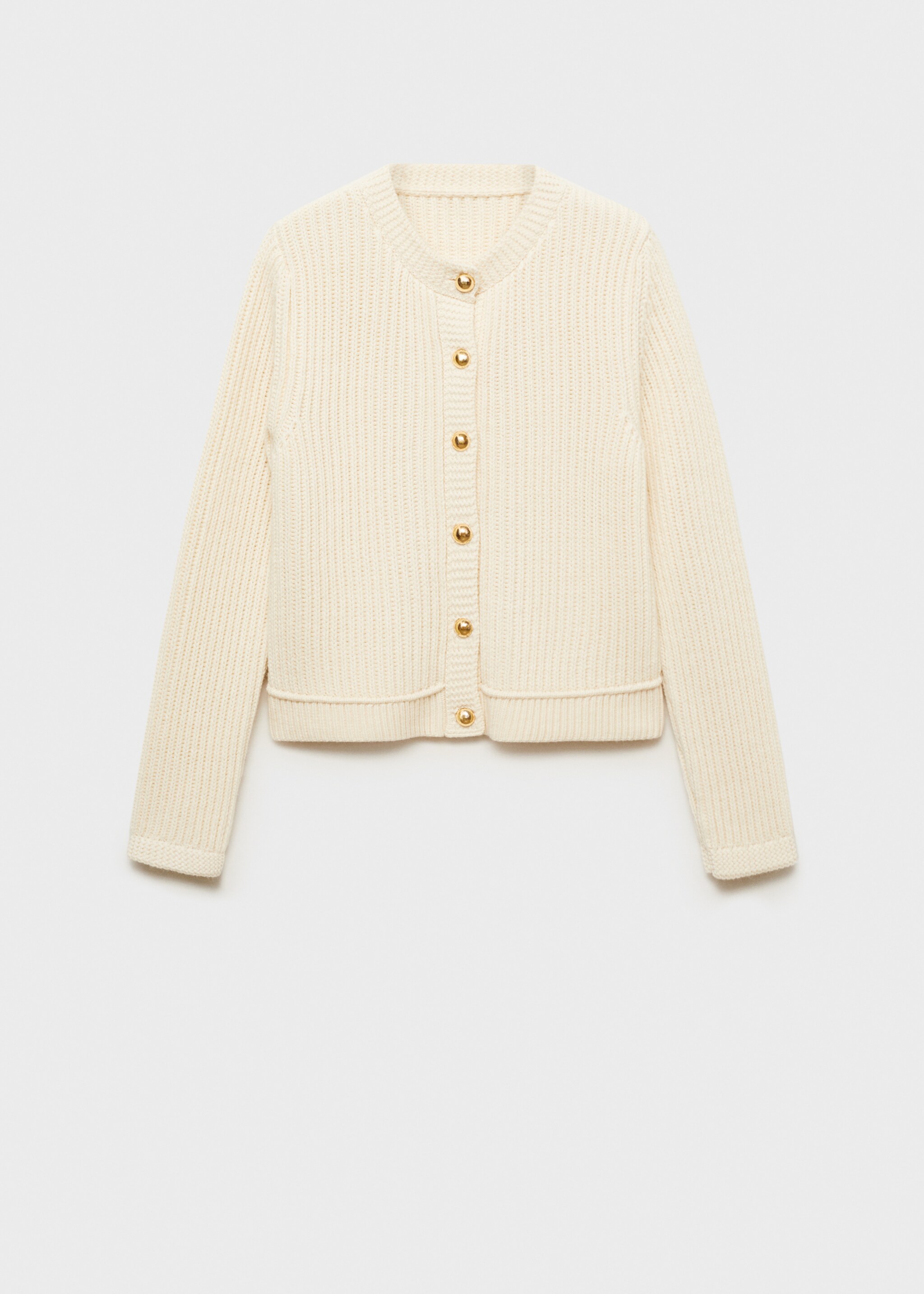 Strickjacke mit Schmuckknöpfen - Artikel ohne Model, Ecru. Ref: 87090451-00.