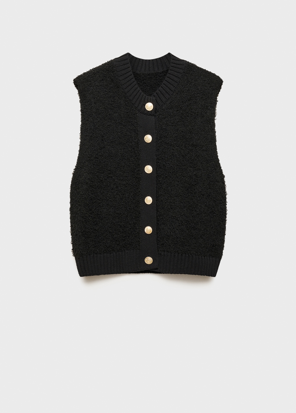 Knitted gilet with buttons - Women | MANGO OUTLET Sweden