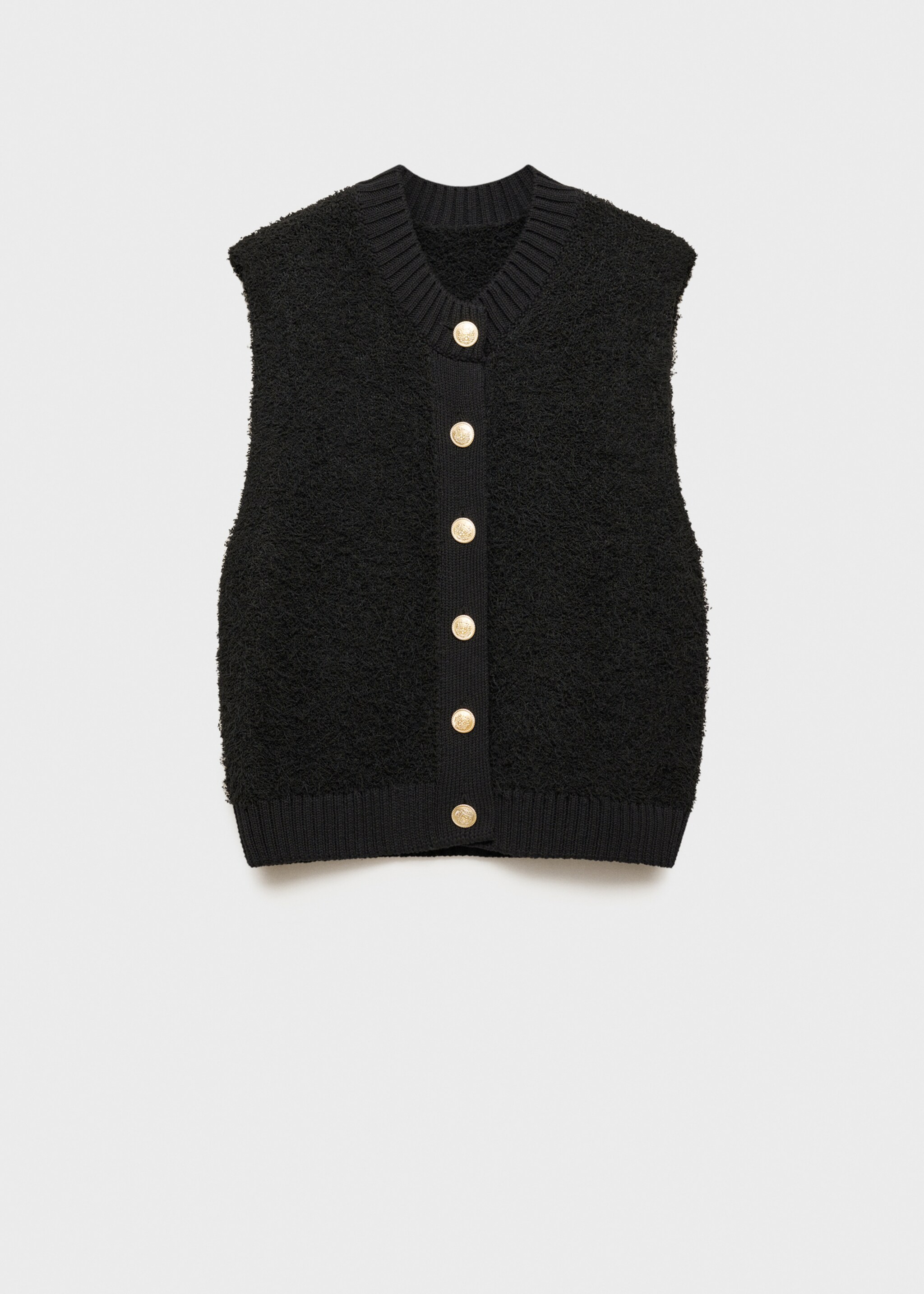 Knitted gilet with buttons - Article without model, Black. Ref: 87090452-00.