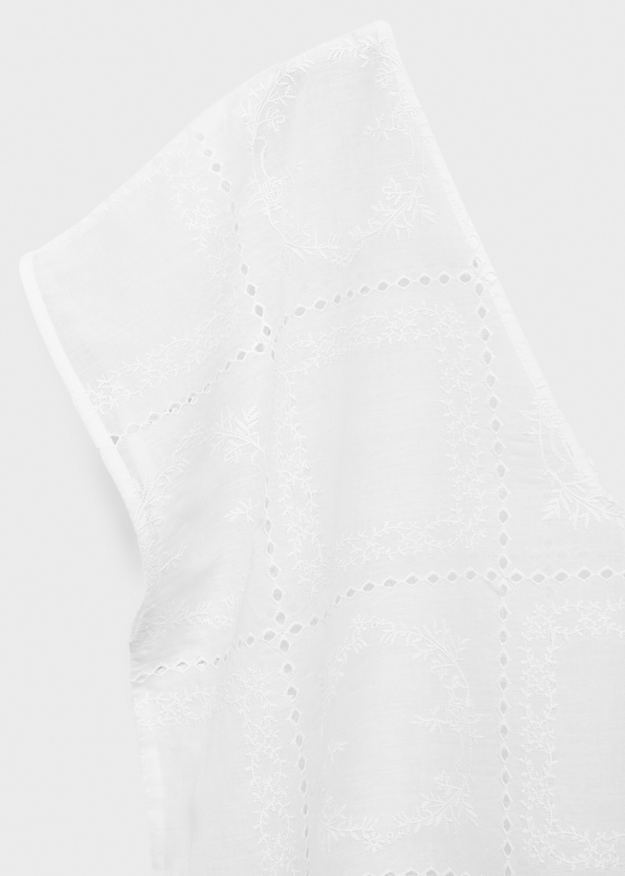 100% ramie embroidered caftan - Details of the article 8, White. Ref: 87090458-00.