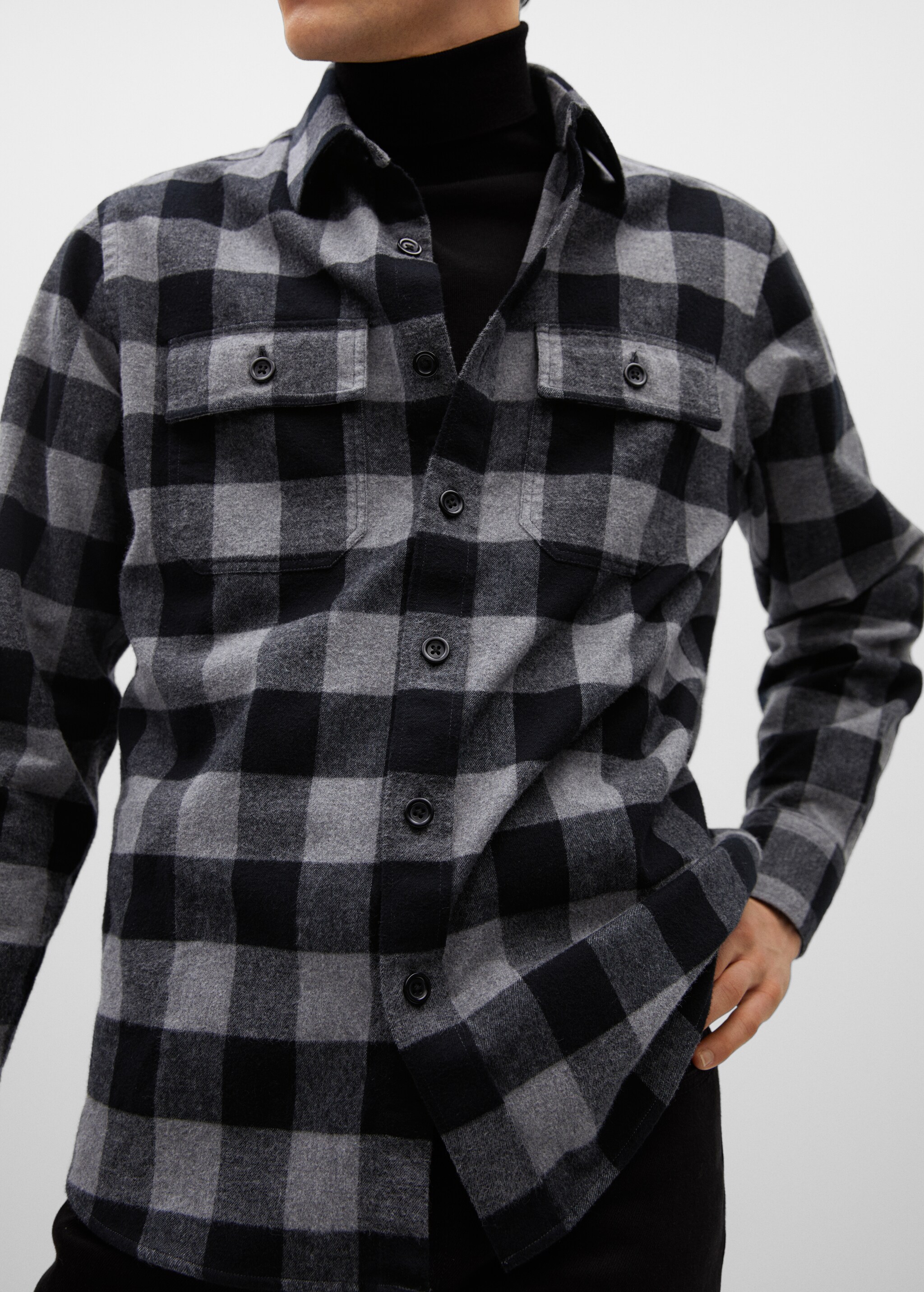 Sobrecamisa regular fit franela cuadros - Detalle del artículo 2