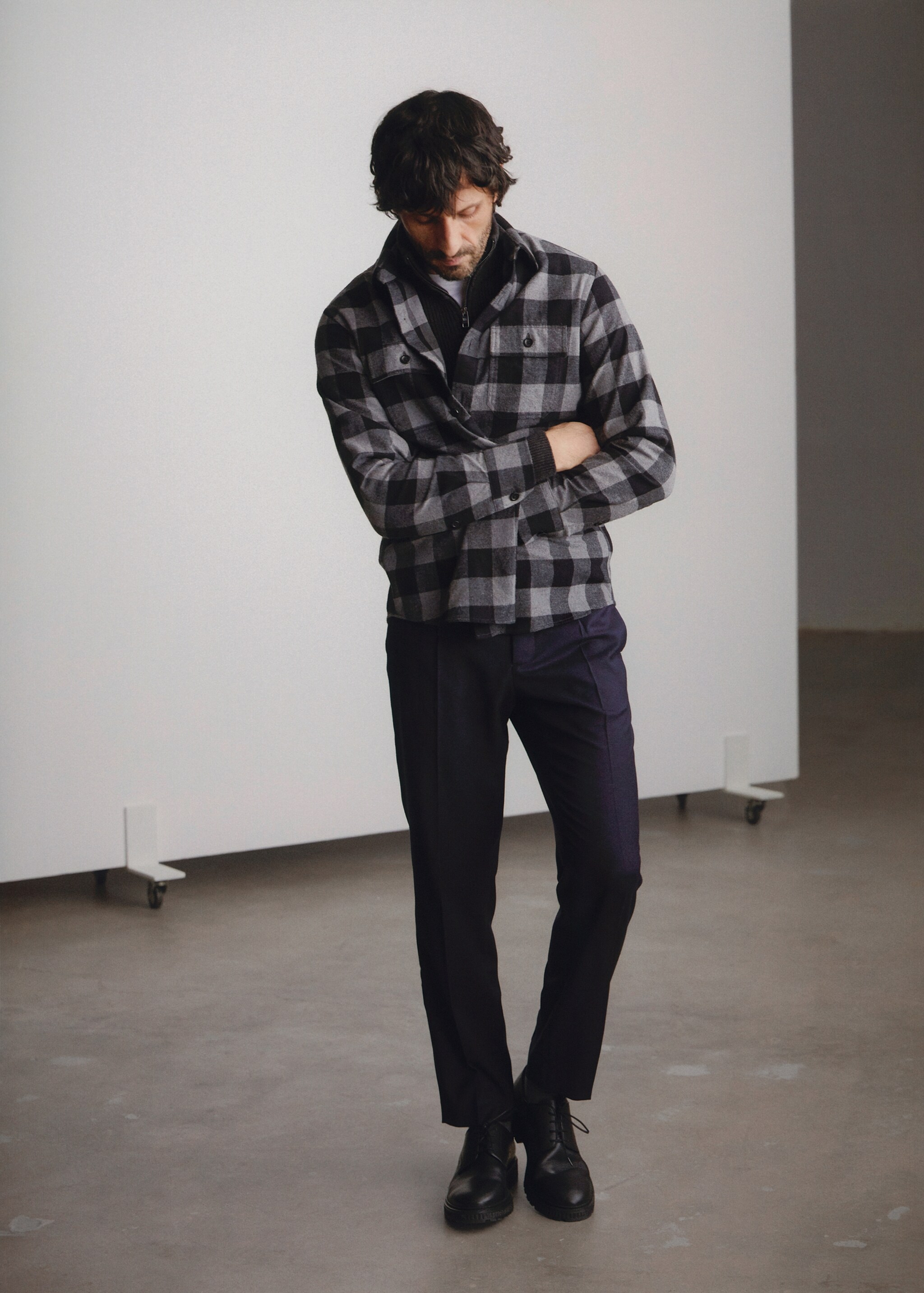 Sobrecamisa regular fit franela cuadros - Detalle del artículo 5