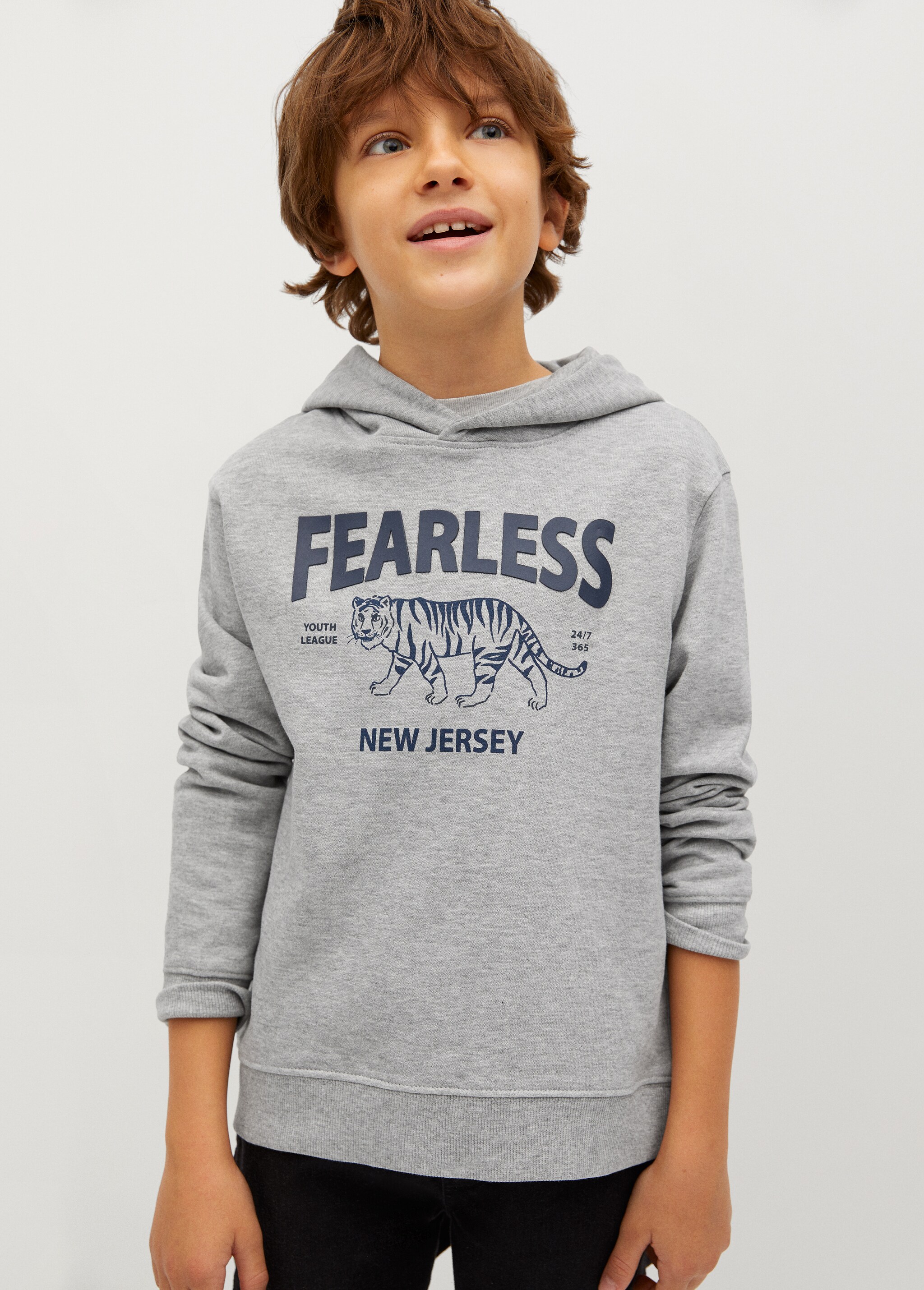 Sudadera estampada capucha - Plano medio