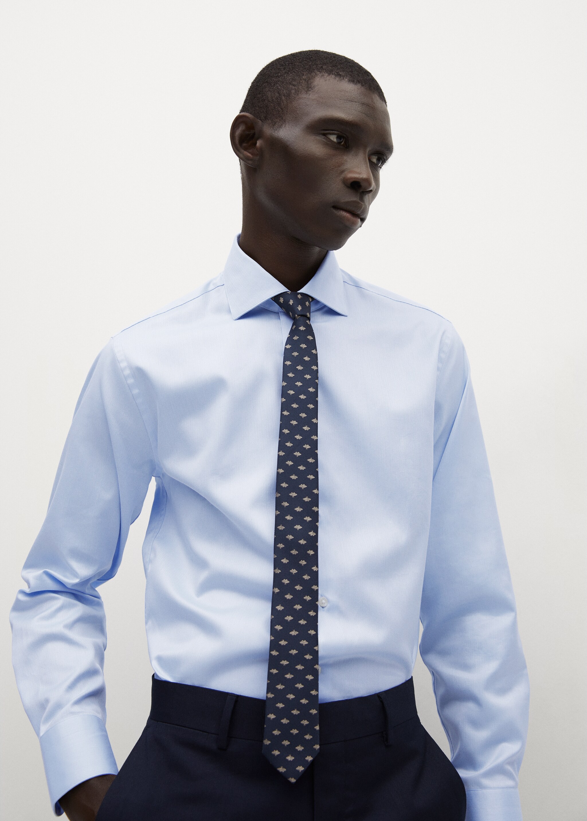 Camisa traje regular fit algodón - Plano medio