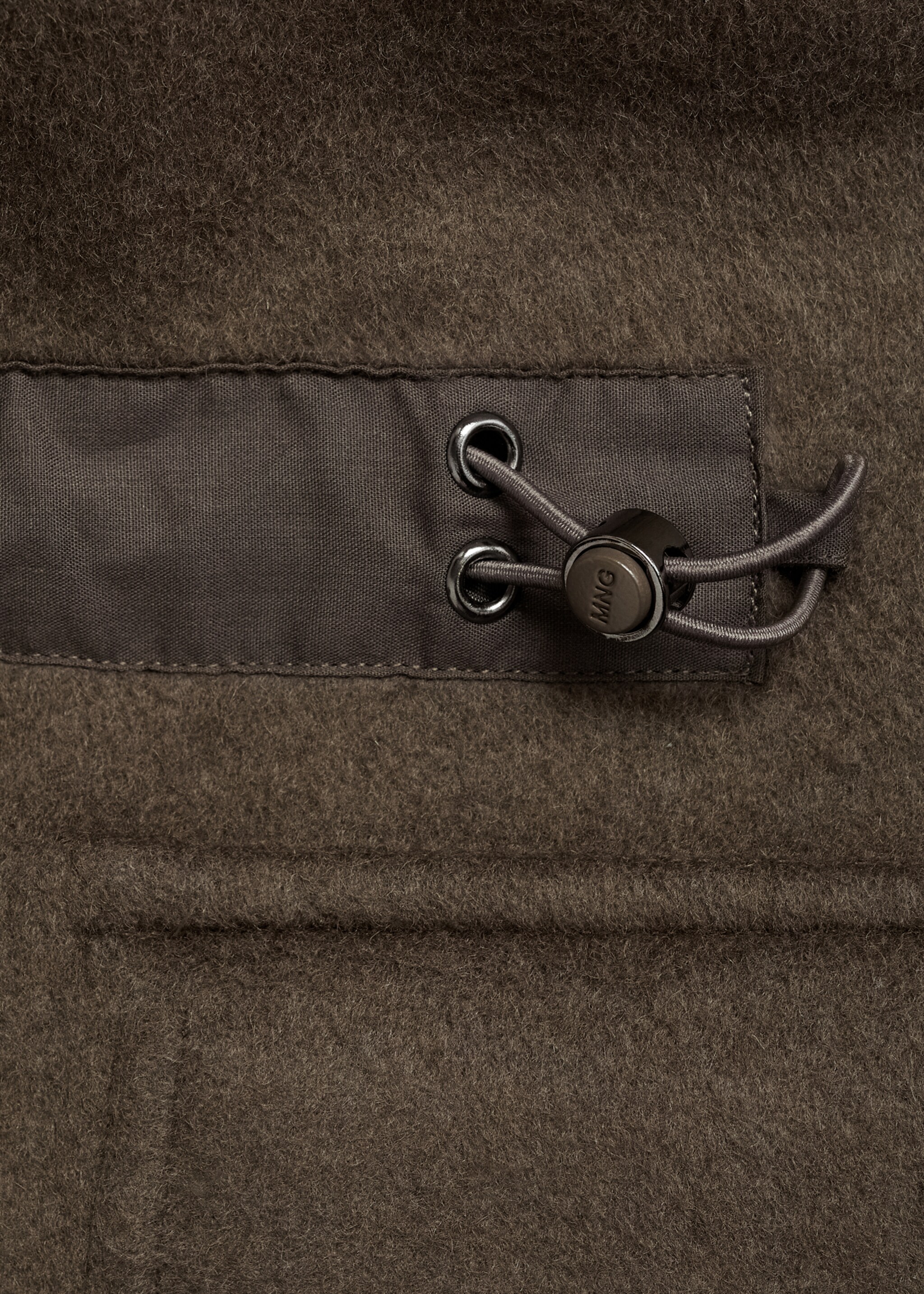 Flanell-Overshirt aus Wollgemisch - Detail des Artikels 0, Khaki. Ref: 87090573-00.