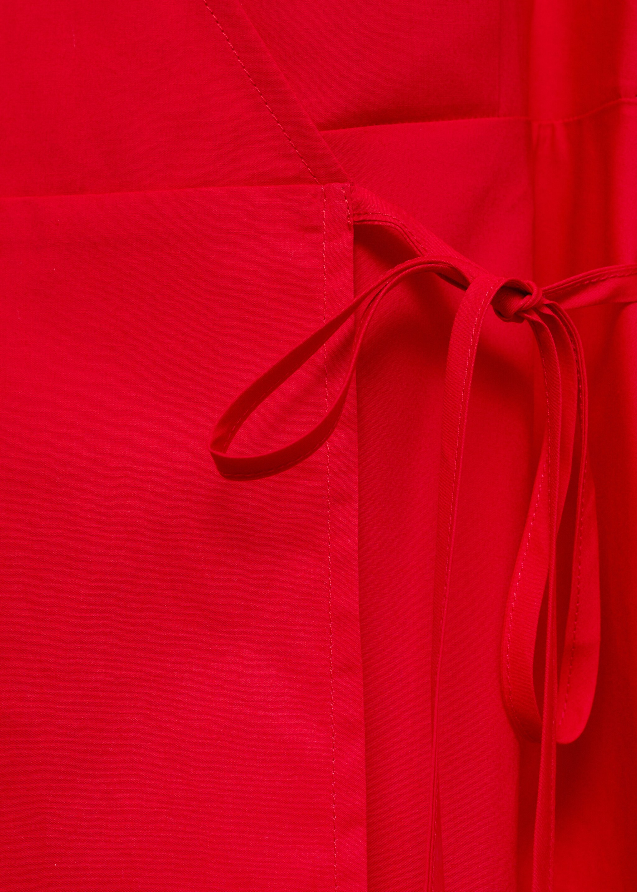 Cotton wrap dress - Details of the article 0, Red. Ref: 87090579-00.