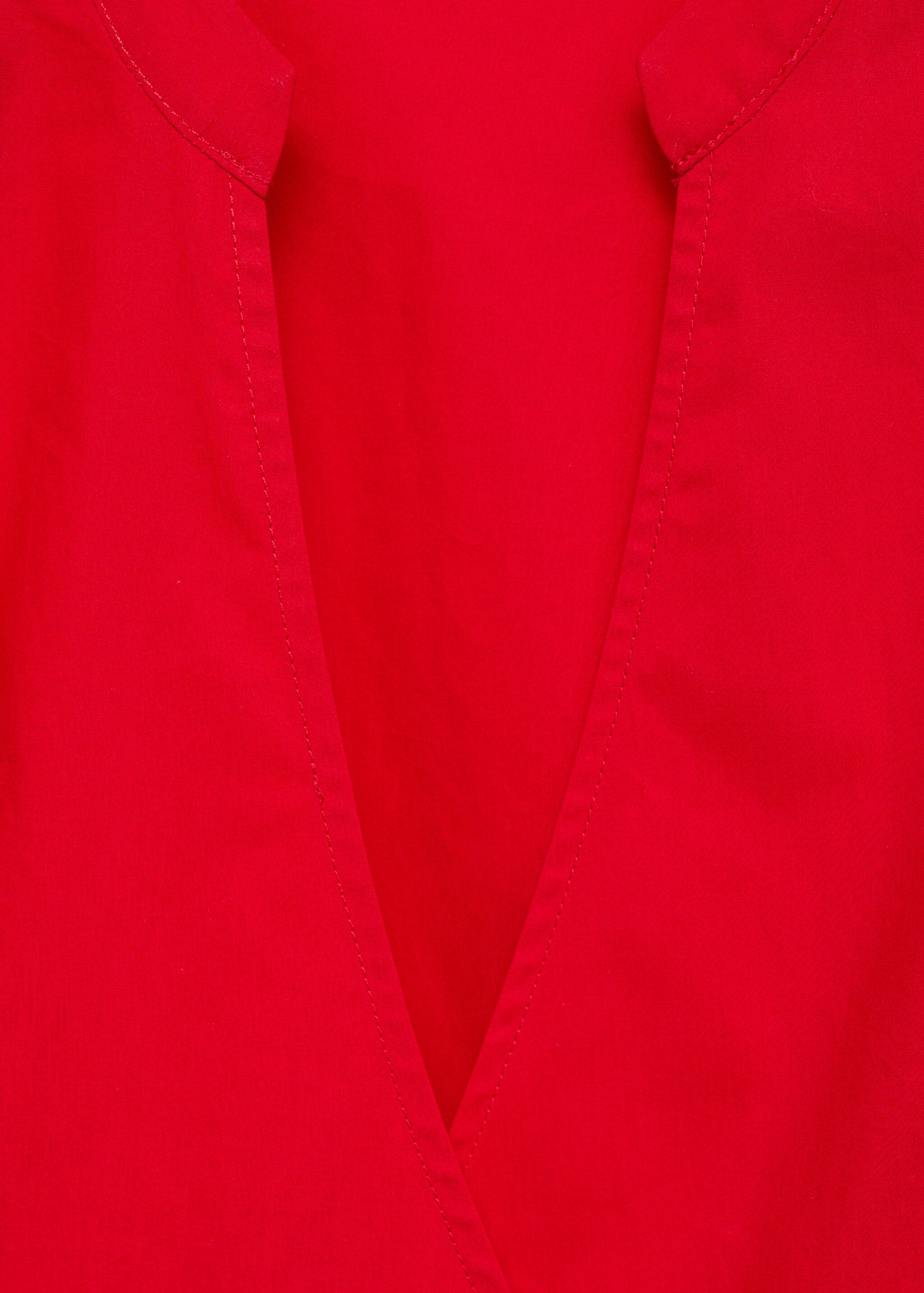 Cotton wrap dress - Details of the article 8, Red. Ref: 87090579-00.
