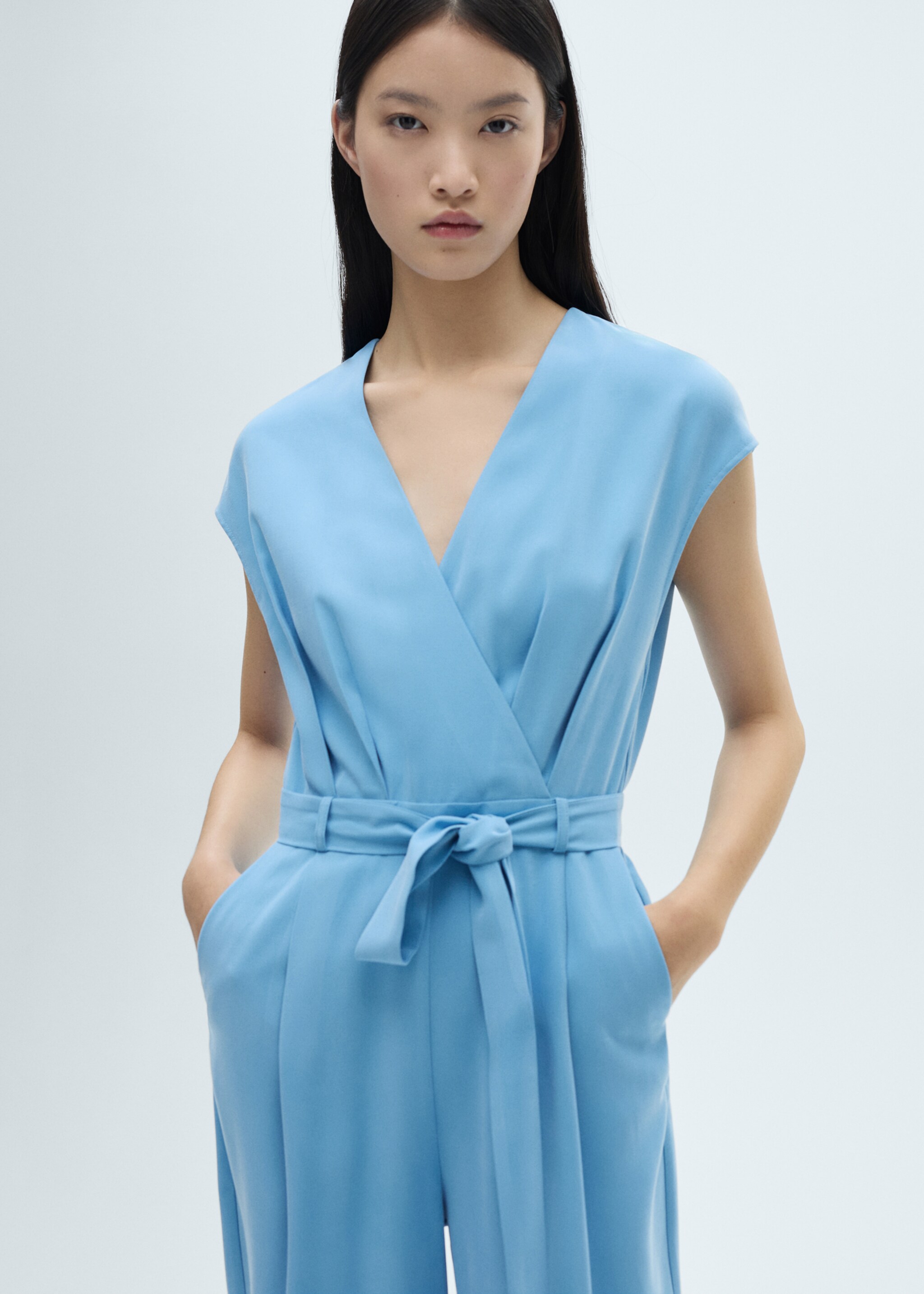 Belt wrap jumpsuit - Medium plane, Blue. Ref: 87090581-00.