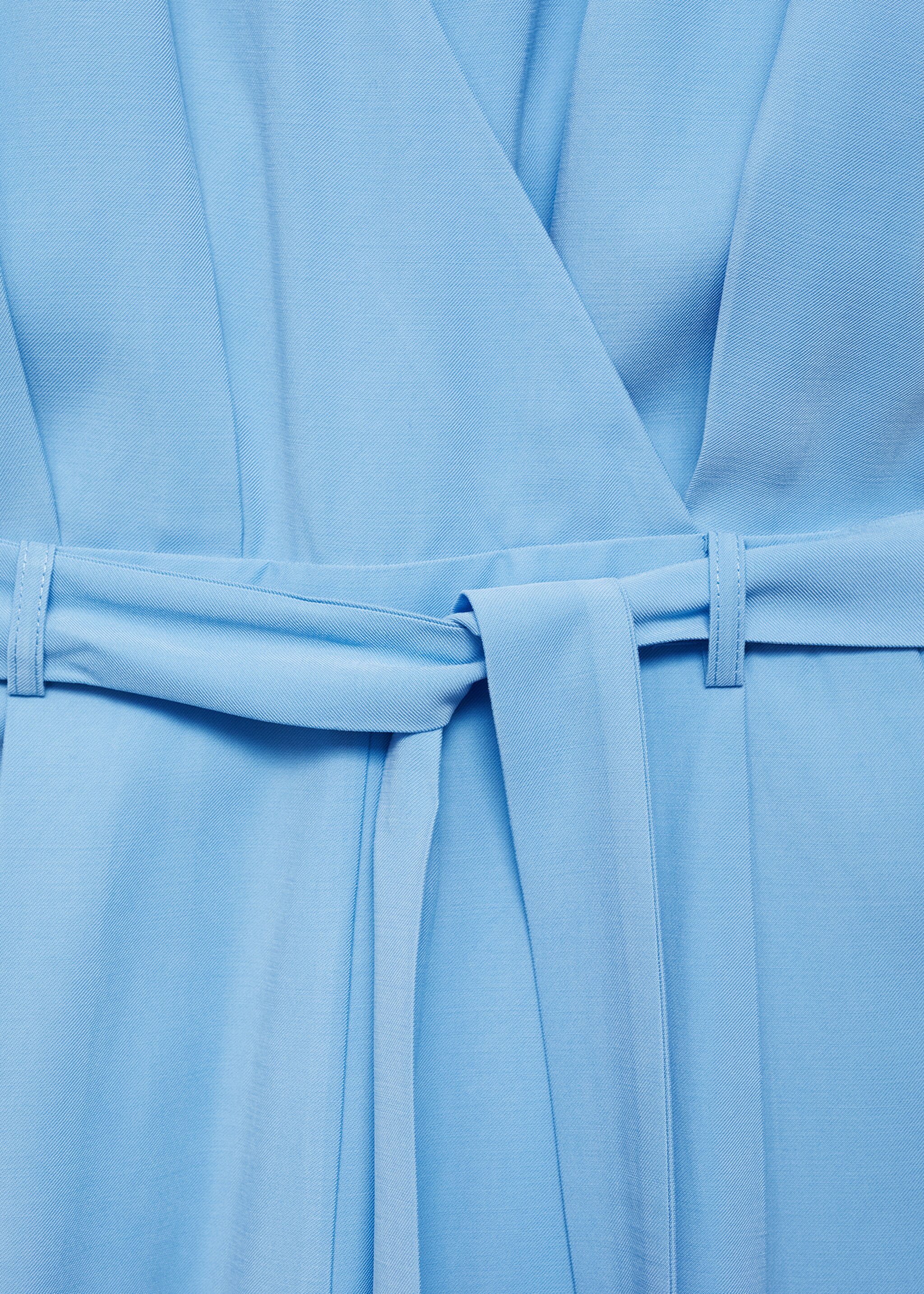 Belt wrap jumpsuit - Details of the article 8, Blue. Ref: 87090581-00.
