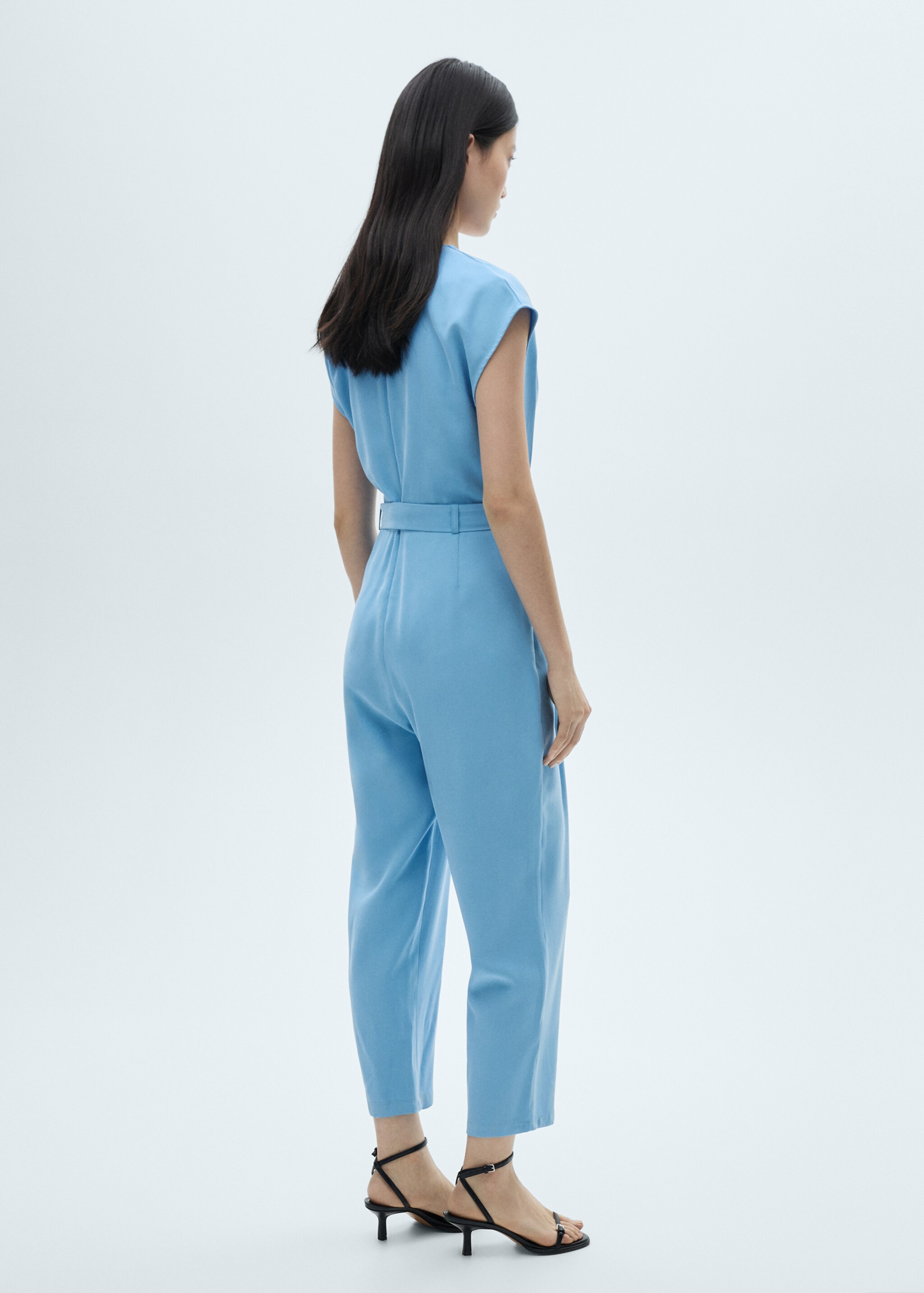 Belt wrap jumpsuit - Reverse of the article, Blue. Ref: 87090581-00.