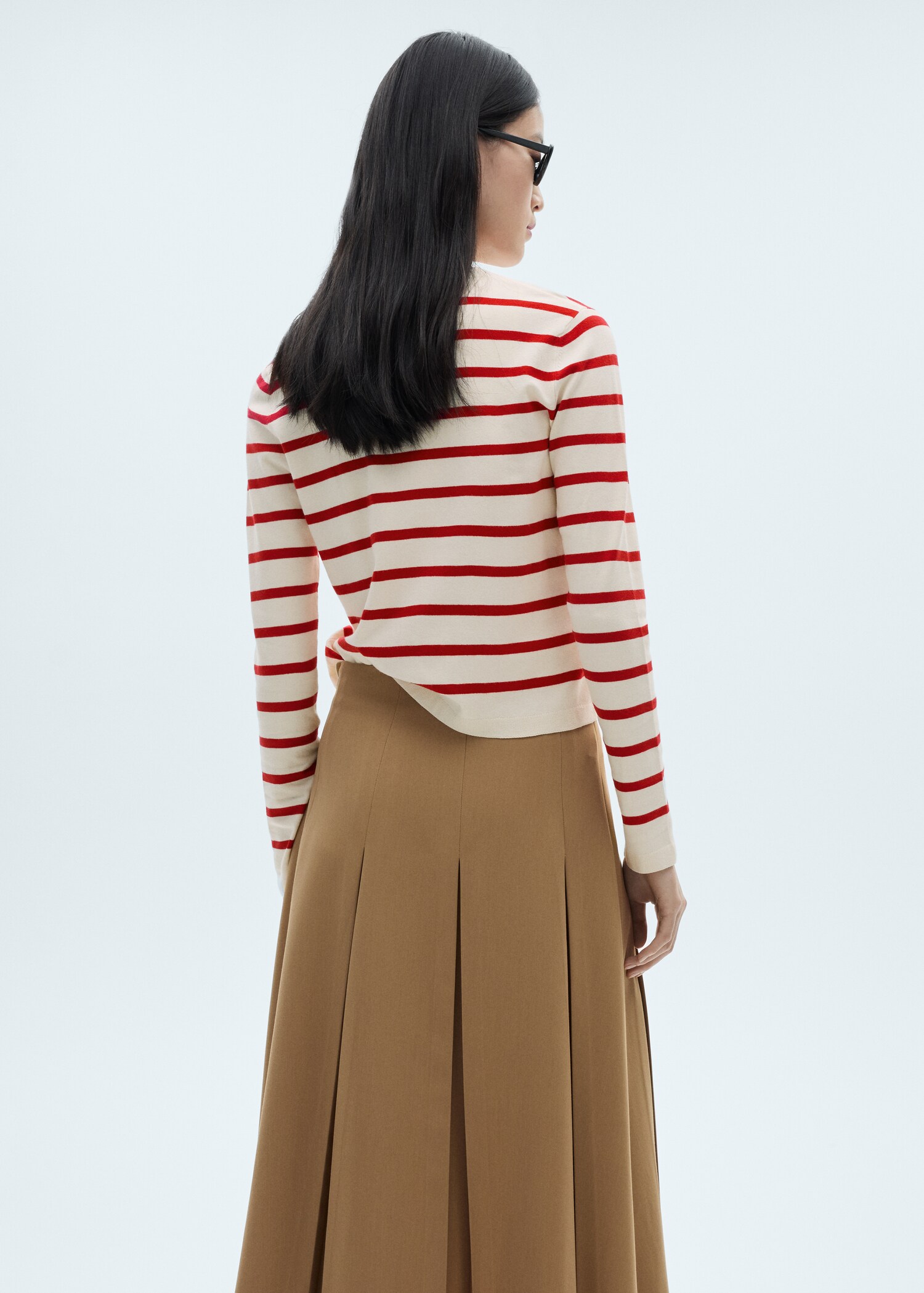 Striped knitted cardigan - Reverse of the article