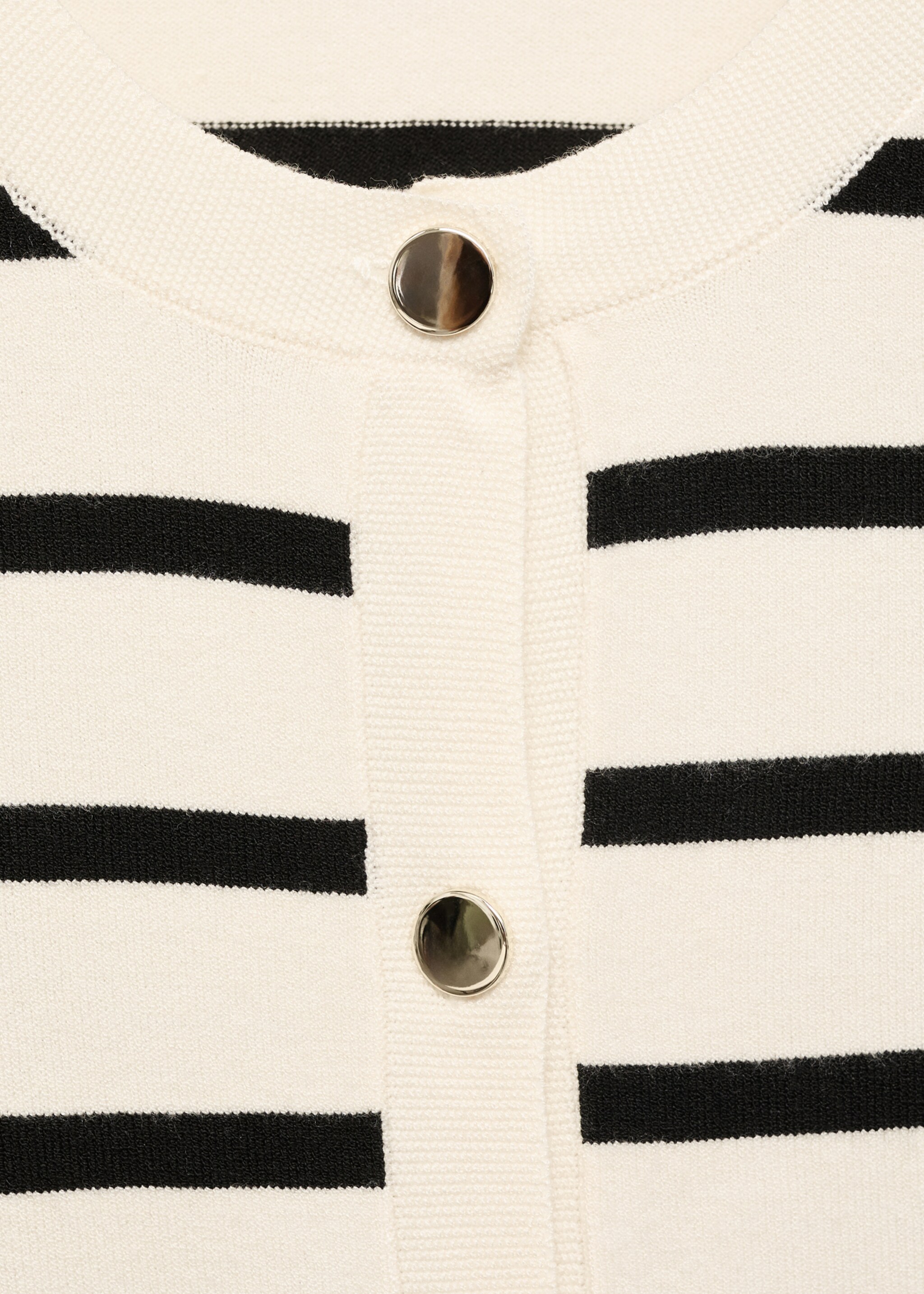 Striped knitted cardigan - Details of the article 8, Black. Ref: 87090585-00.