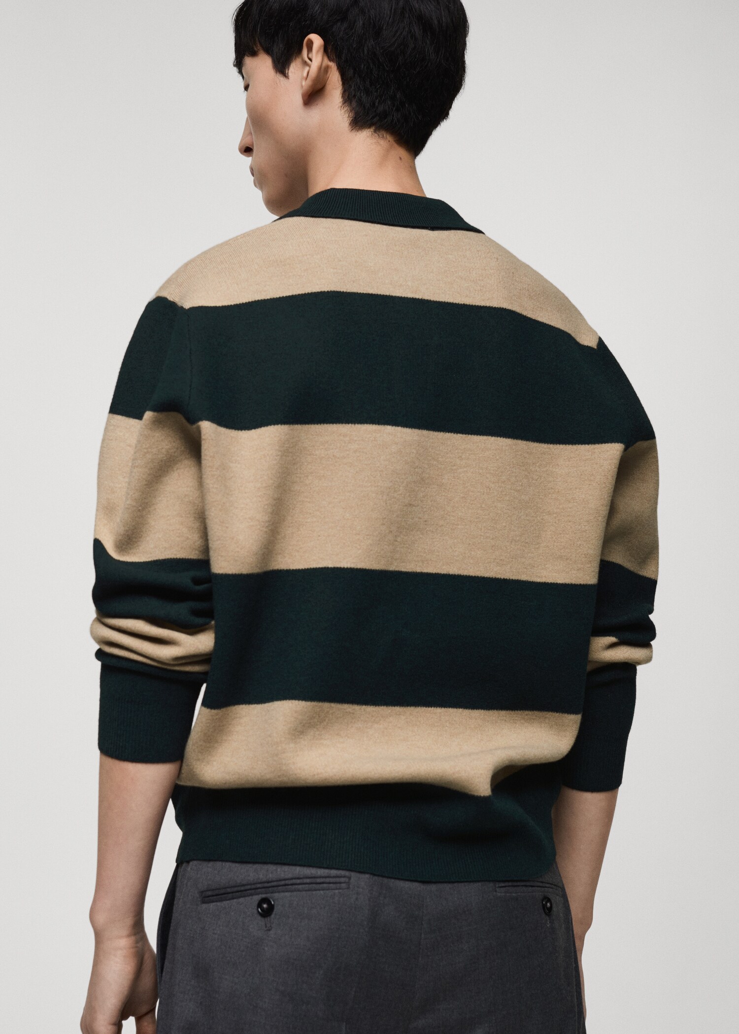 Striped design polo sweater - Reverse of the article
