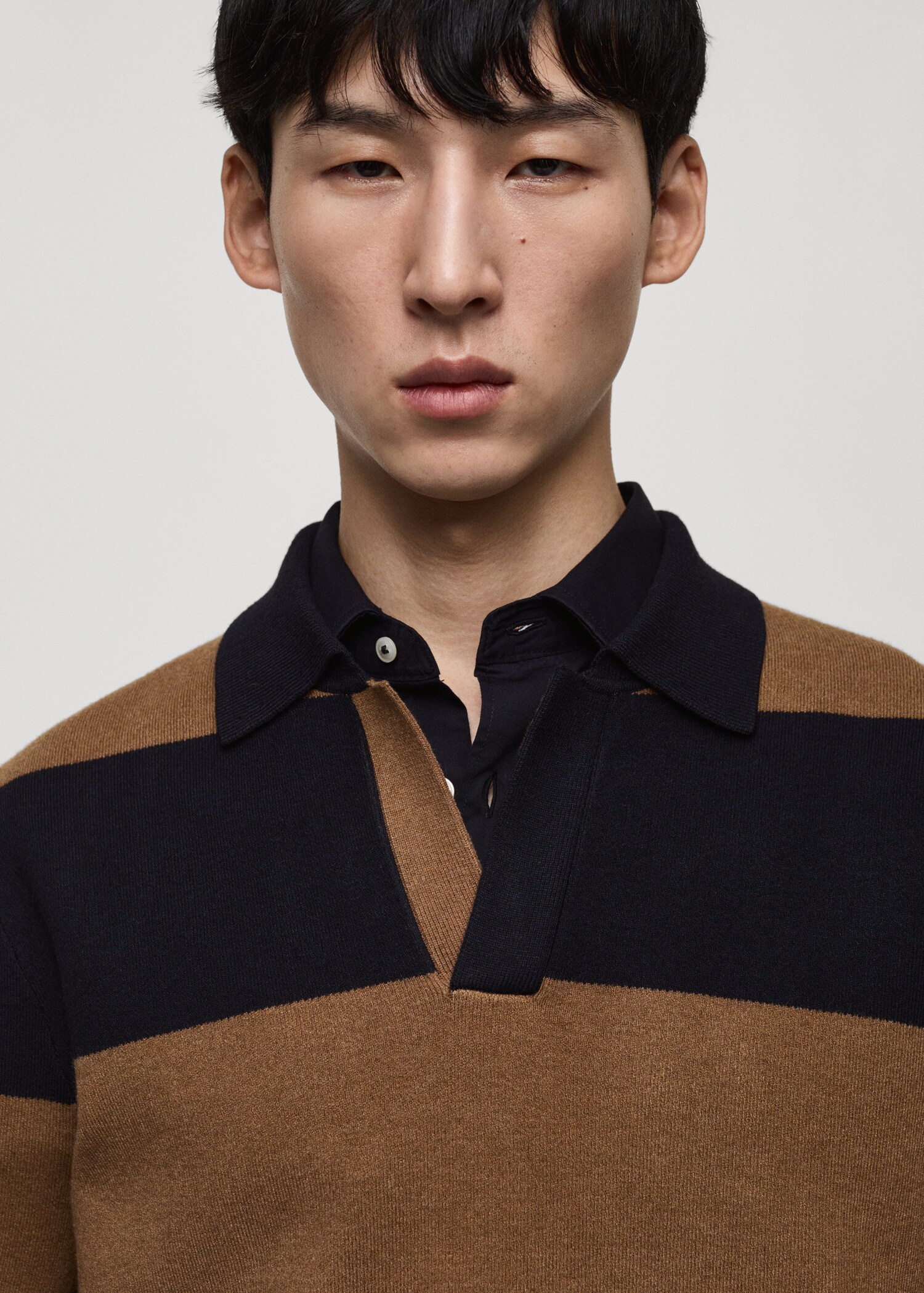 Striped design polo sweater - Details of the article 1