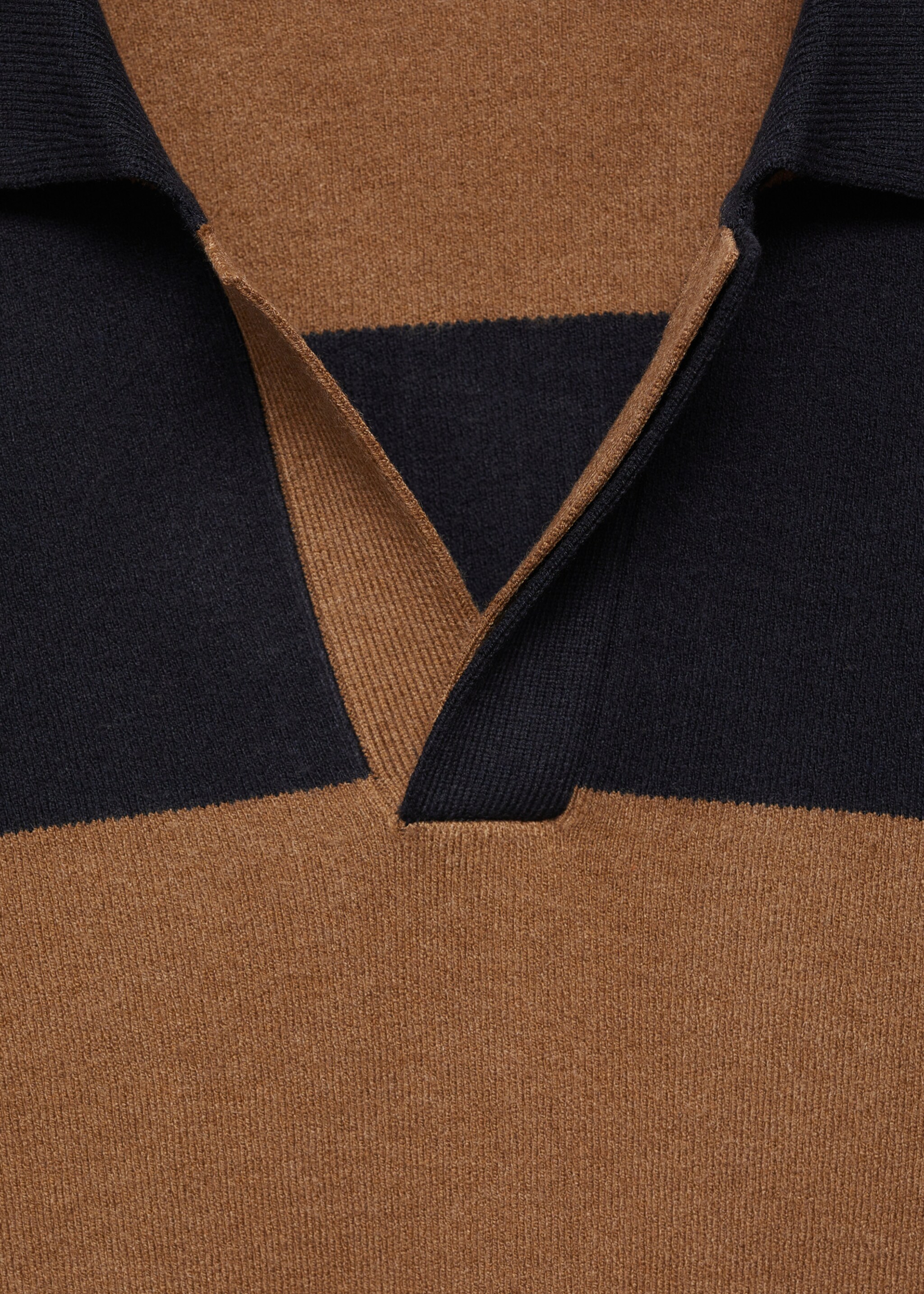 Polo-Sweatshirt mit Streifendesign - Detail des Artikels 8, Dunkles Marineblau. Ref: 87090598-00.