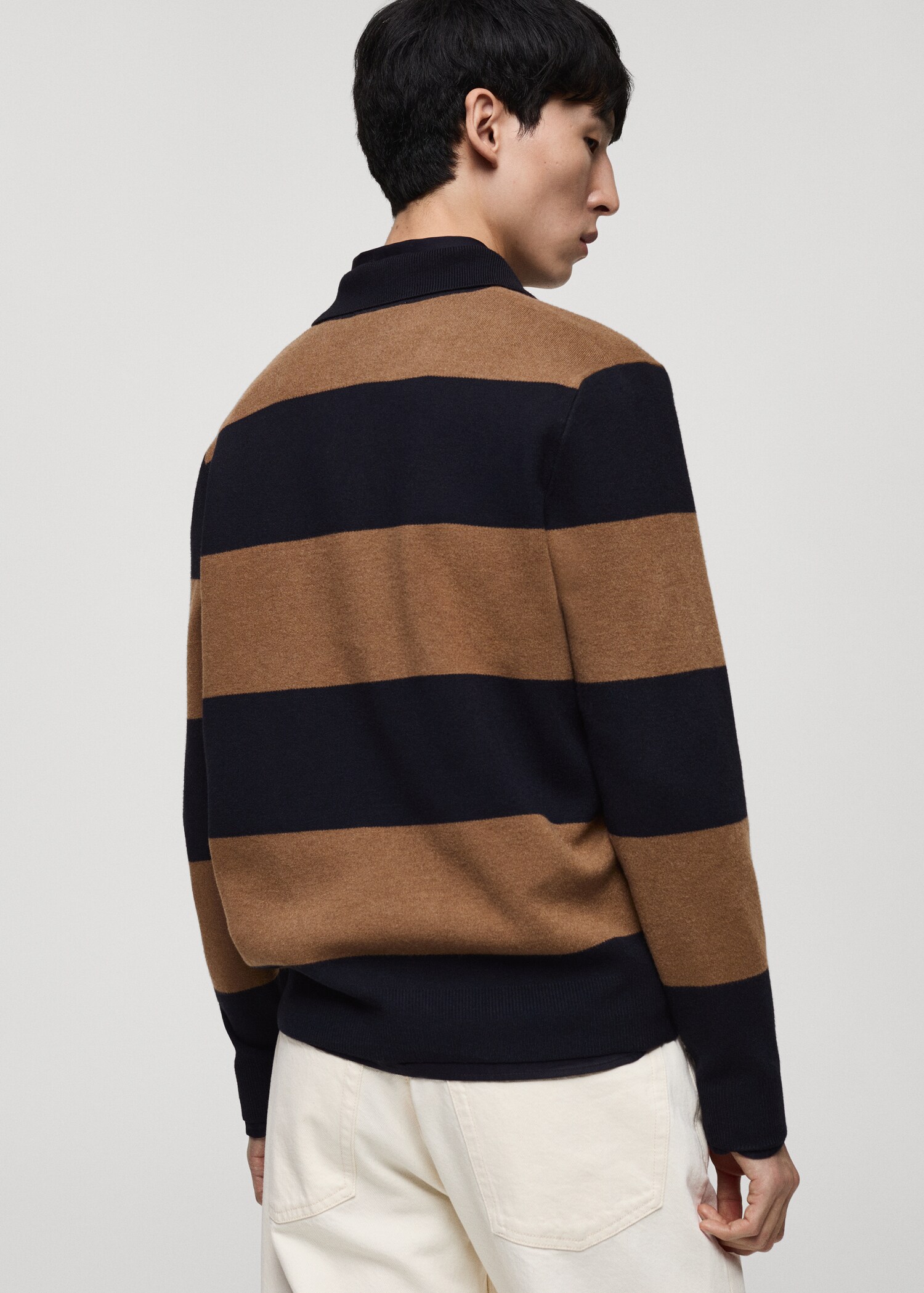 Striped design polo sweater - Reverse of the article