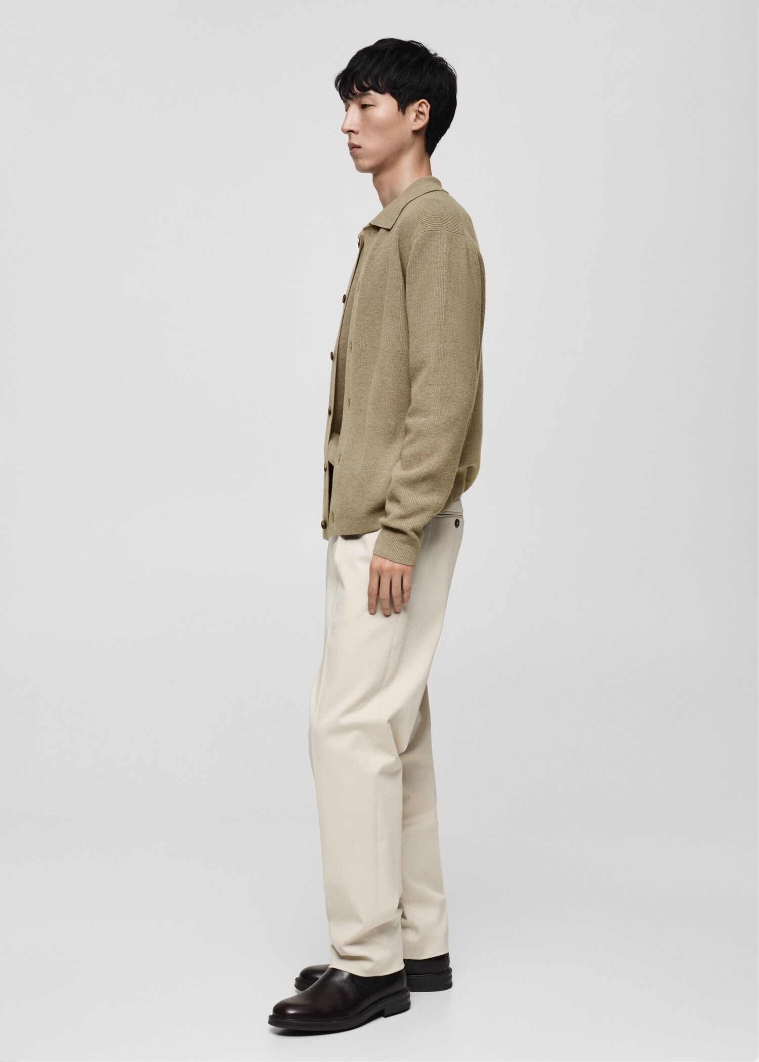 Wool blend polo cardigan - Details of the article 2