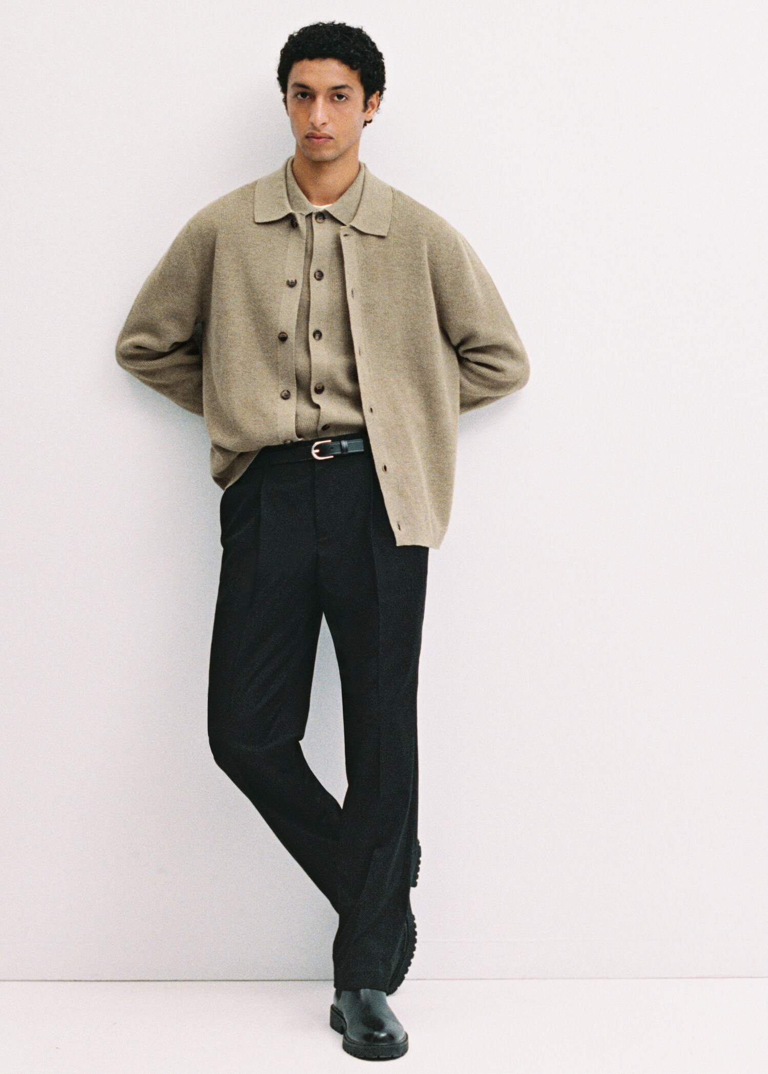 Wool blend polo cardigan - Details of the article 3