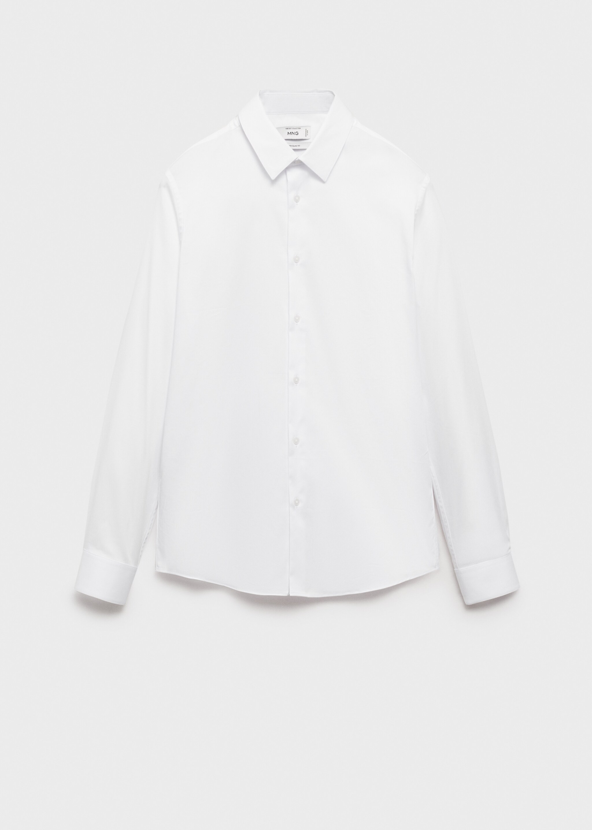 Slim fit cotton suit shirt - Article without model, White. Ref: 87090600-00.