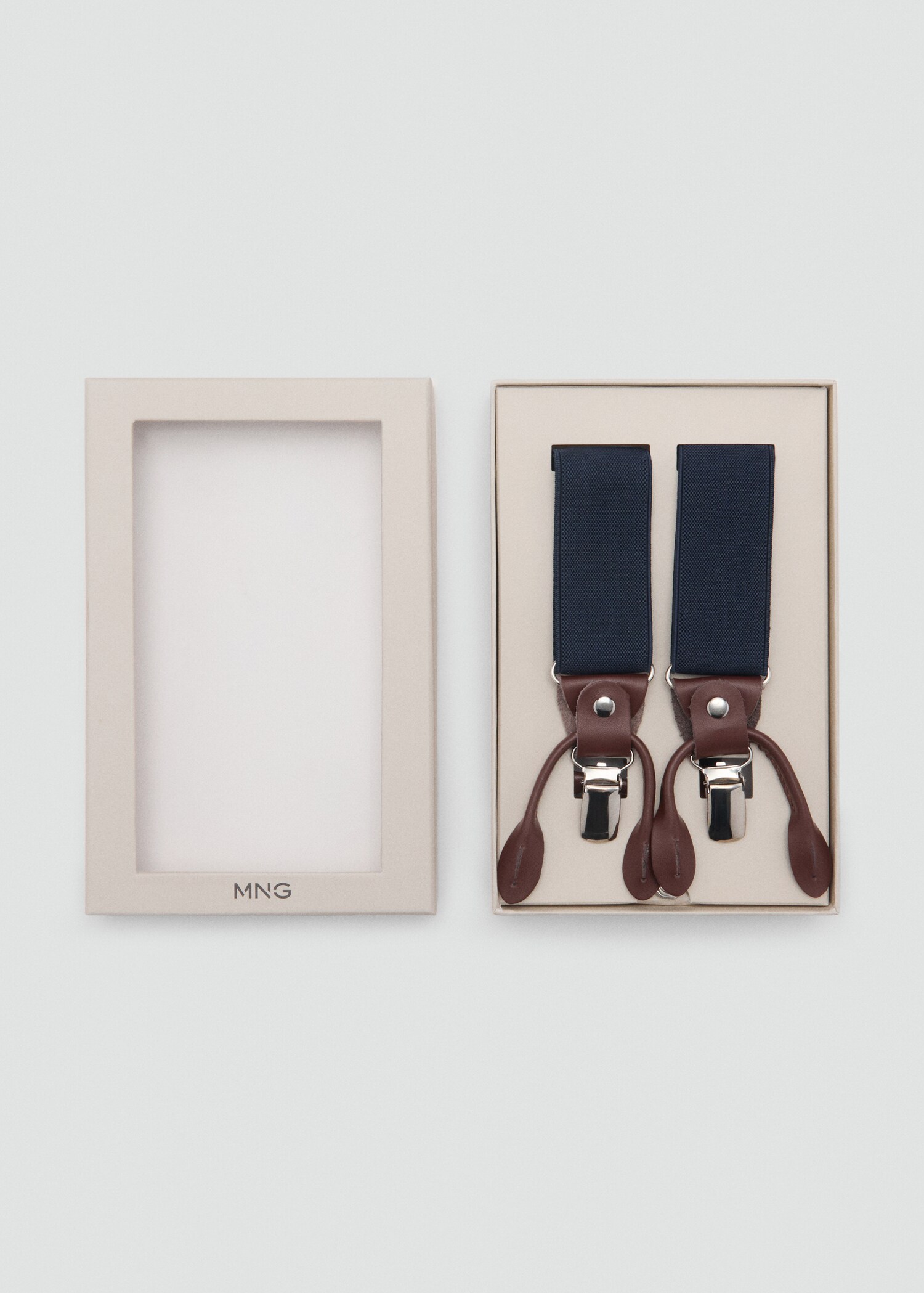 Adjustable elastic straps with leather details - Medium plane