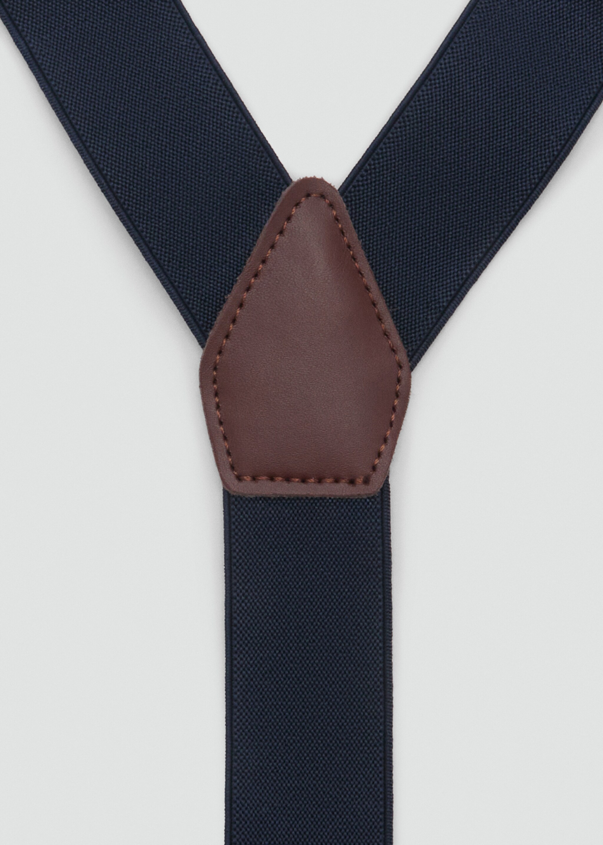Adjustable elastic straps with leather details - Details of the article 1, Dark Navy. Ref: 87090602-00.