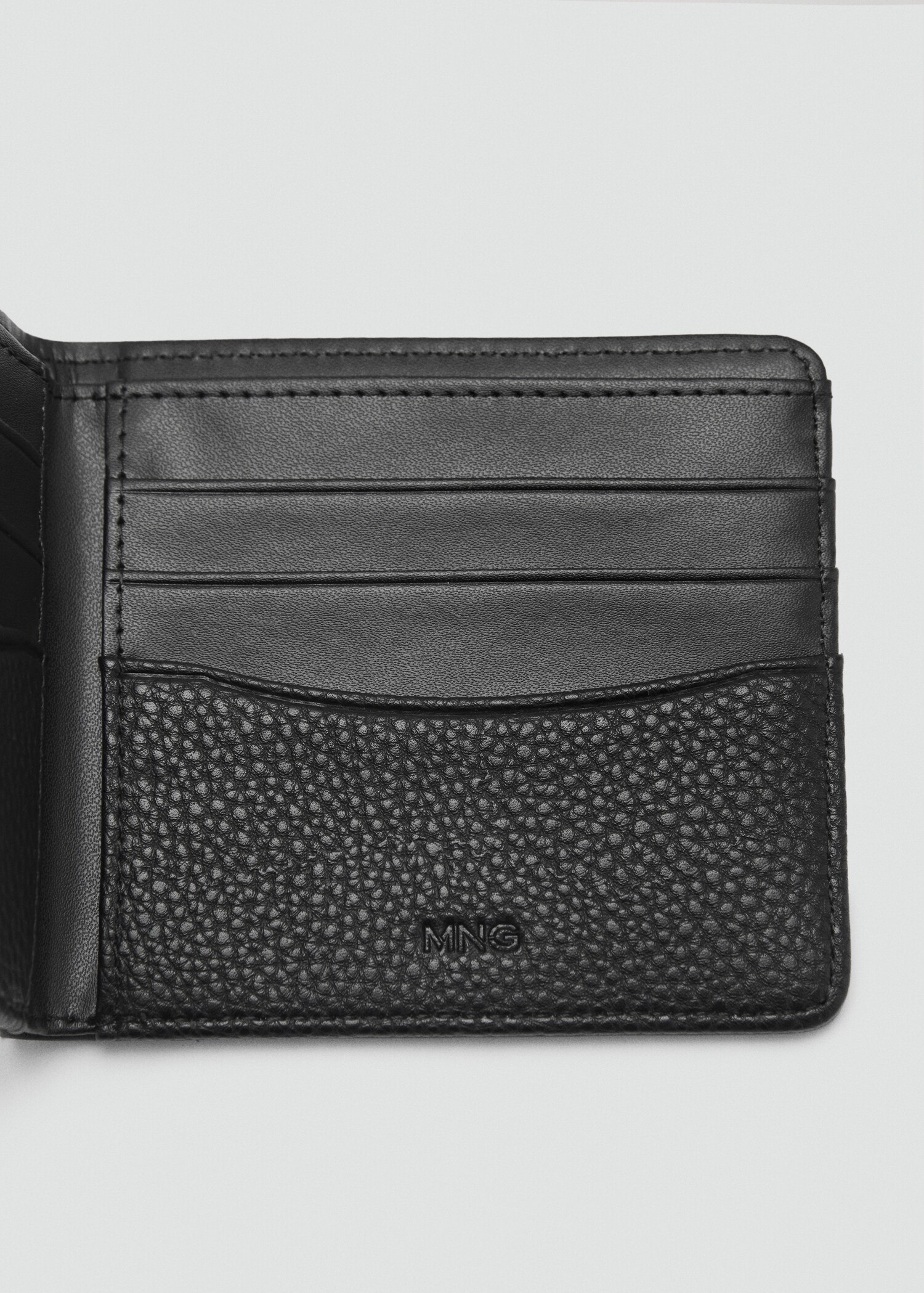 Brieftasche mit genarbtem Ledereffekt - Mittlere Ansicht