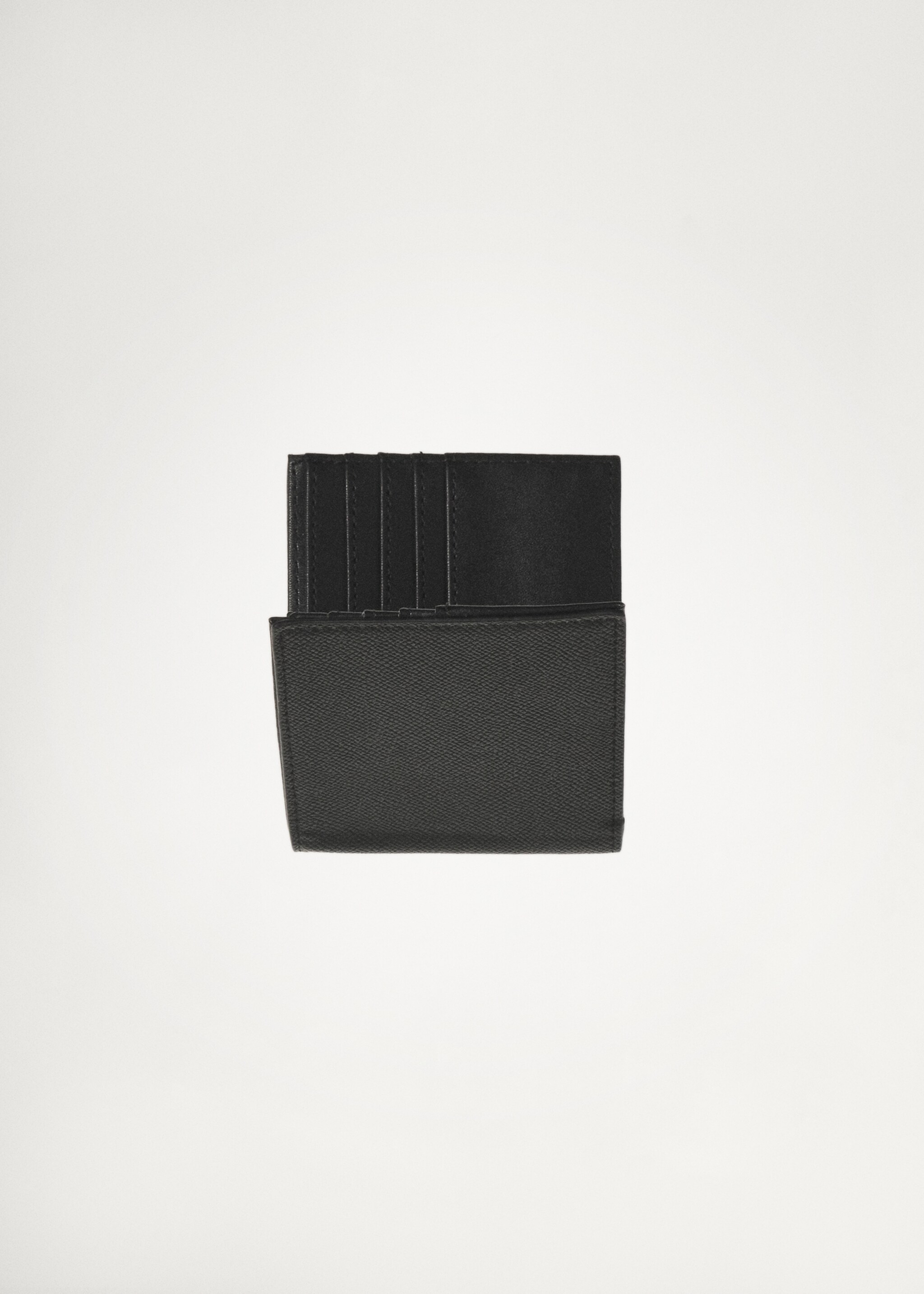Brieftasche mit genarbtem Ledereffekt - Detail des Artikels 5, Schwarz. Ref: 87090603-00.